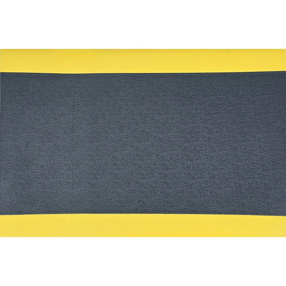 Steinbock Anti-Ermüdungsmatte Ergo | BxL 600 x 1.500 mm | 1-lagig | rutschfest | schwarz/gelb | 10 mm Stärke | für Steharbeitsplätze im 1-Schichtbetrieb | Kälteisolierung | leichte Reinigung
