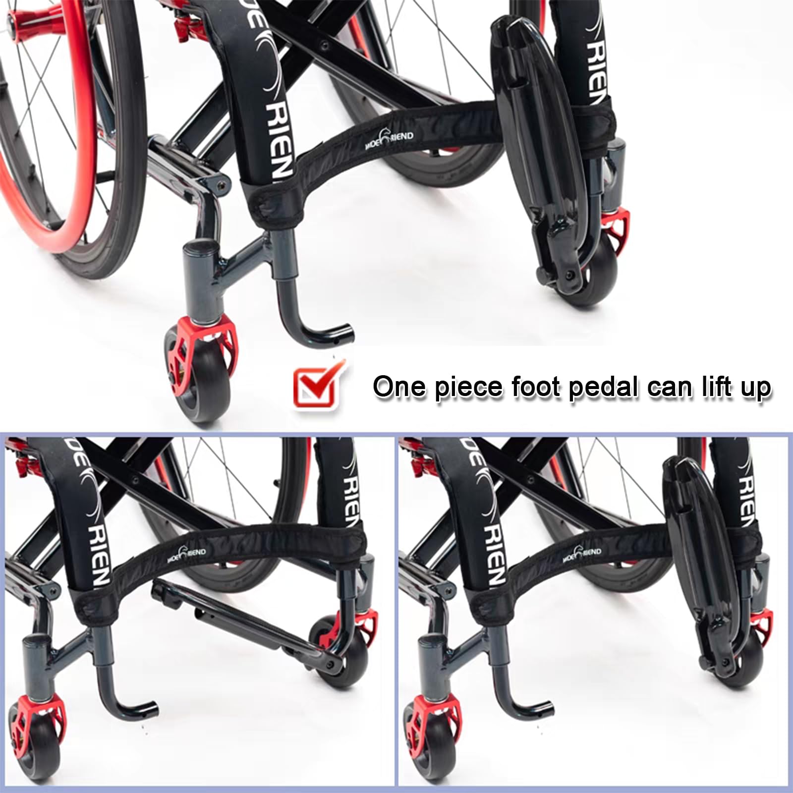 Sedia a rotelle sportiva per il tempo libero, sedia a rotelle manuale sportiva portatile pieghevole leggera per tutti i terreni per disabili, sedia a rotelle in lega di alluminio ultraleggera (largh