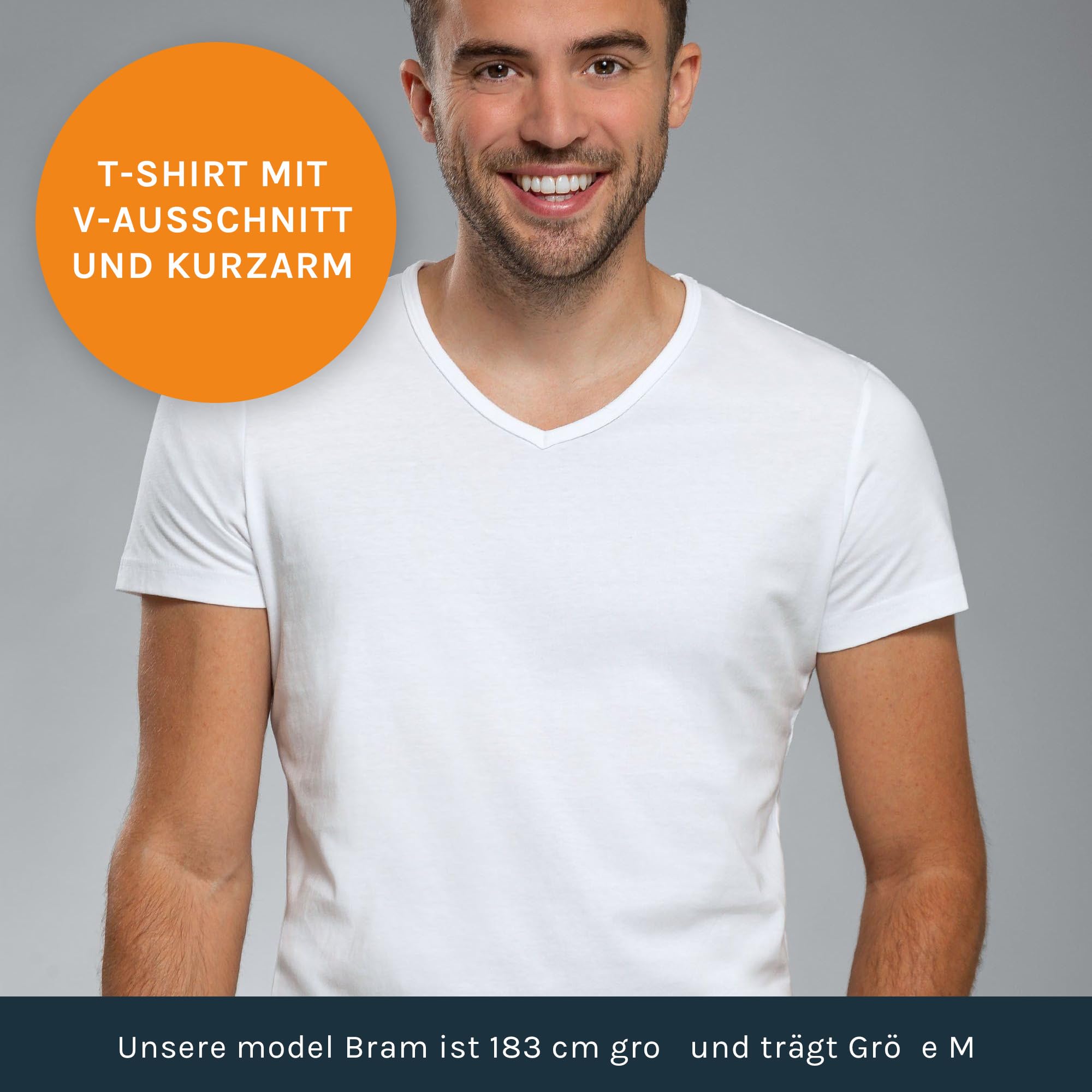 Suitable Vita T-Shirt V-Ausschnitt Weiß 6-Pack - Herren - Bekleidung - Grösse Modern-fit