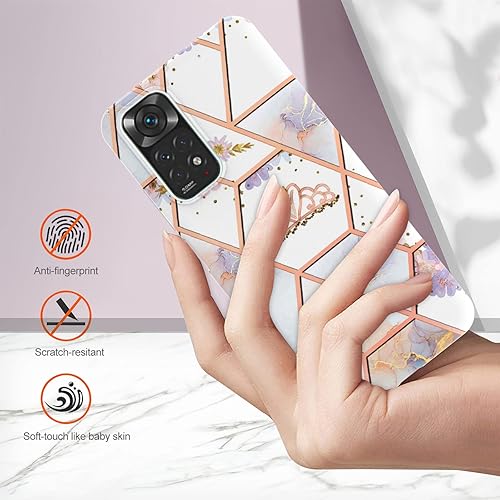 Miniatura 3 de Funda para Xiaomi Redmi Note 11S, funda para Redmi Note 11 4G, funda con patrón de mármol IMD para niñas, con lente de cámara y cubierta protectora