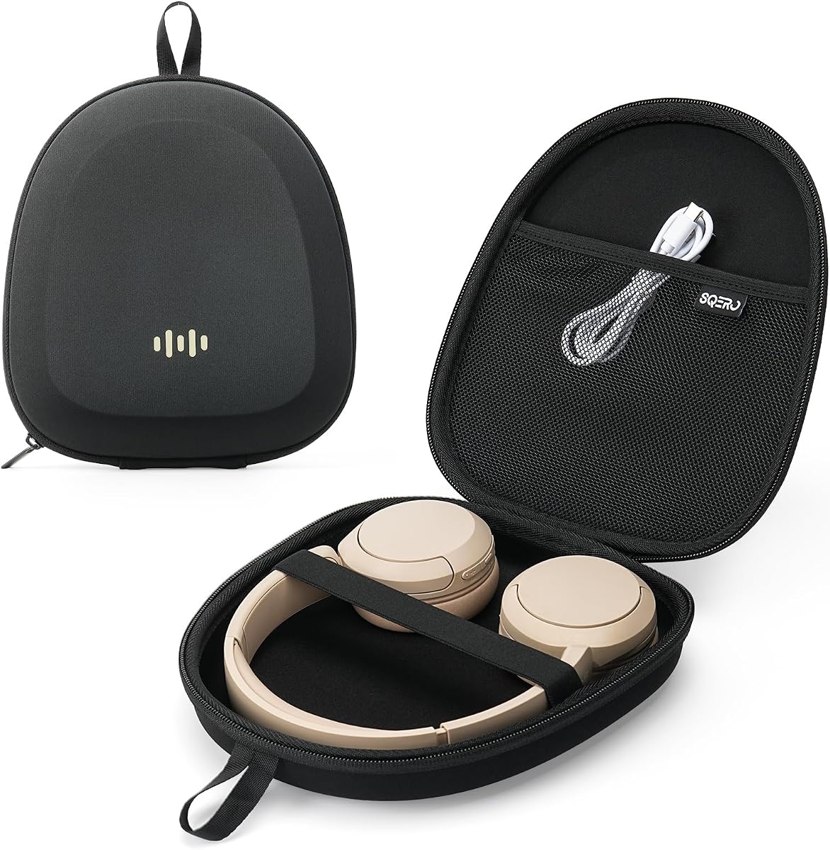 Headphone Case Hard Shell Super-Slim for Sony/JBL/Bose/Soundcore Anker | Fits BERIBES KVIDIO TOZO JLab Over-Ear Headphones, Universal Portable Travel Organizer Bag