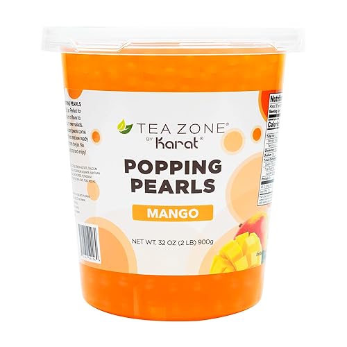 Vista 49 de Tea Zone Popping Pearls. Popping Boba, perlas negras con jugos saborizados, frasco de 7 Lb Azul (Arándano)