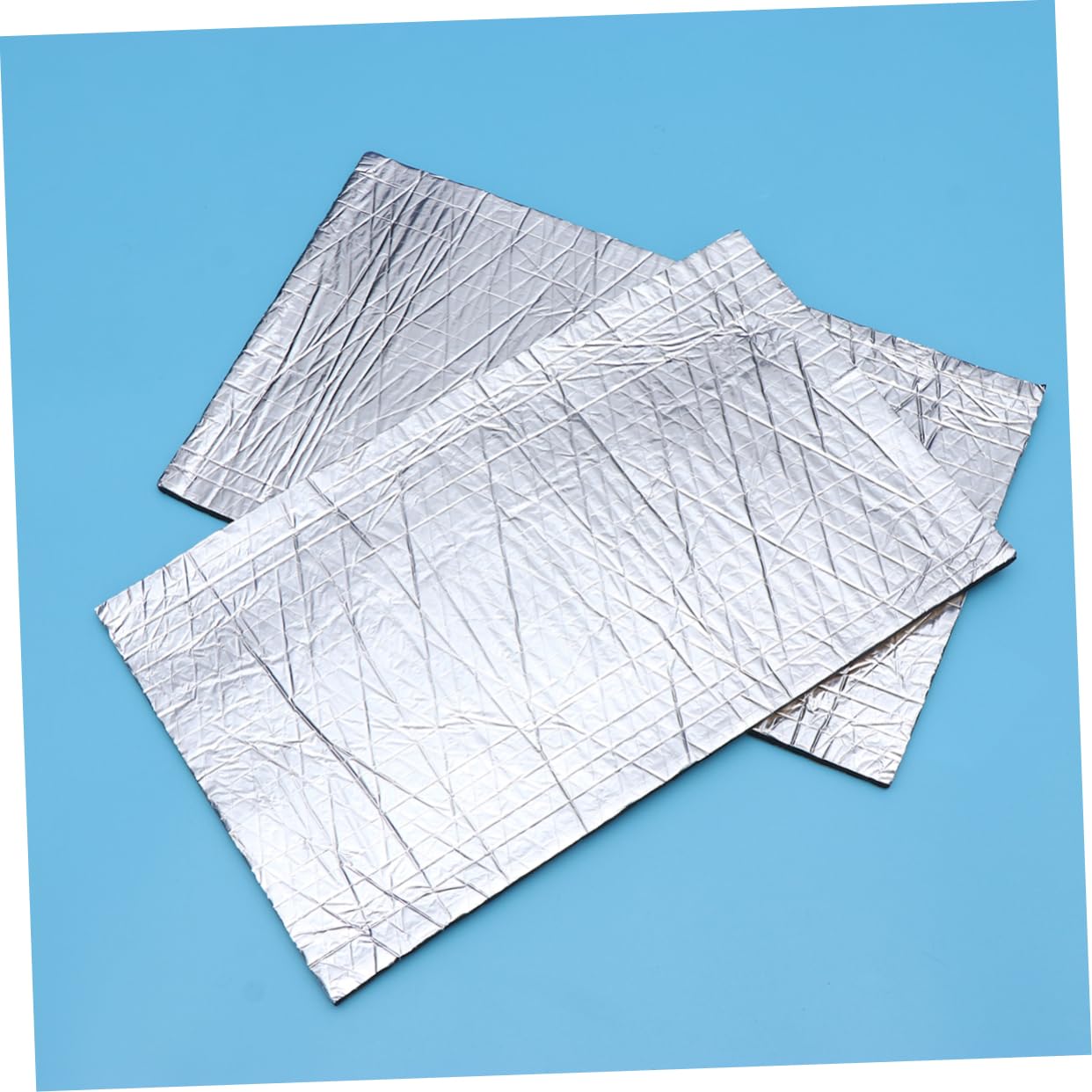 GLEAVI Cotone Fonoassorbente per Auto Foglio di Alluminio, 50x30cm, 6 Fogli, Isolamento Acustico e Barriera Termica Facile da Installare