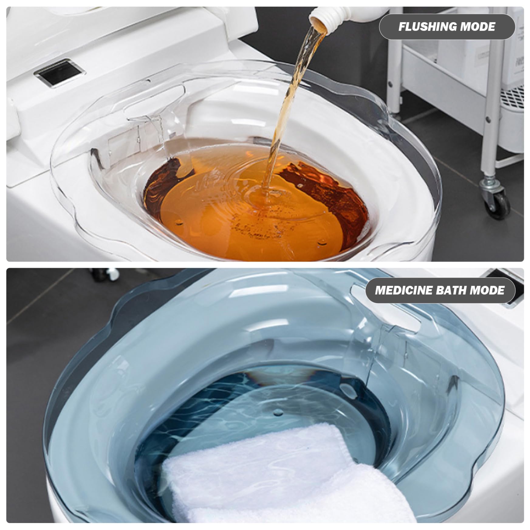 Baño Sitz para el inodoro, 2 piezas de bañera Sitz con más descaro, lavabo del asiento del inodoro para azul posparto, inodoros de inodoro, baño de sits para hemorroides, bañeras de sits con agujeros