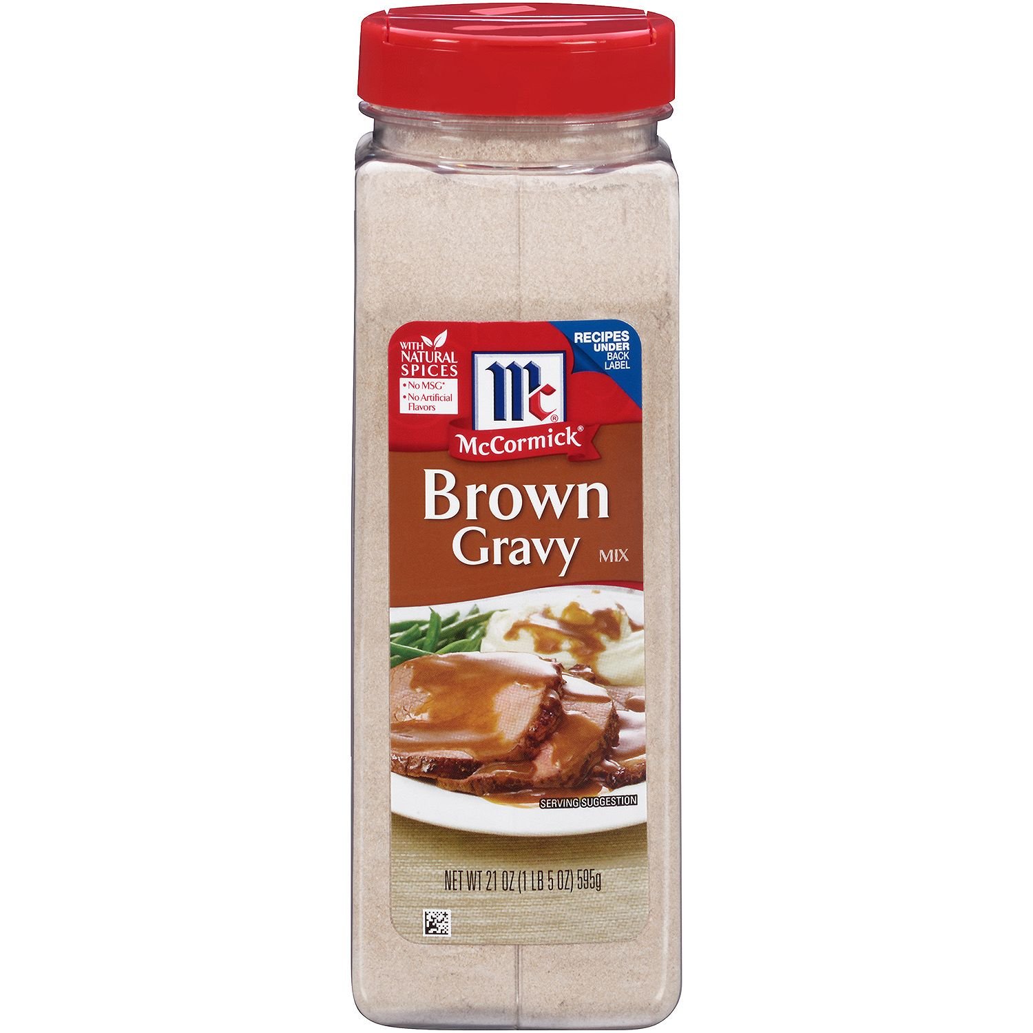 McCormick Brown Gravy Mix 21 oz (4 Pack) - Rich Savory Gravy with Natural Spices for Meats