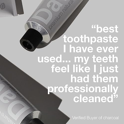 Miniatura 5 de Davids Pasta de dientes de viaje de carbón blanqueador natural, antiplaca, sin flúor, menta, 1.75 onzas, tamaño de viaje aprobado por la TSA