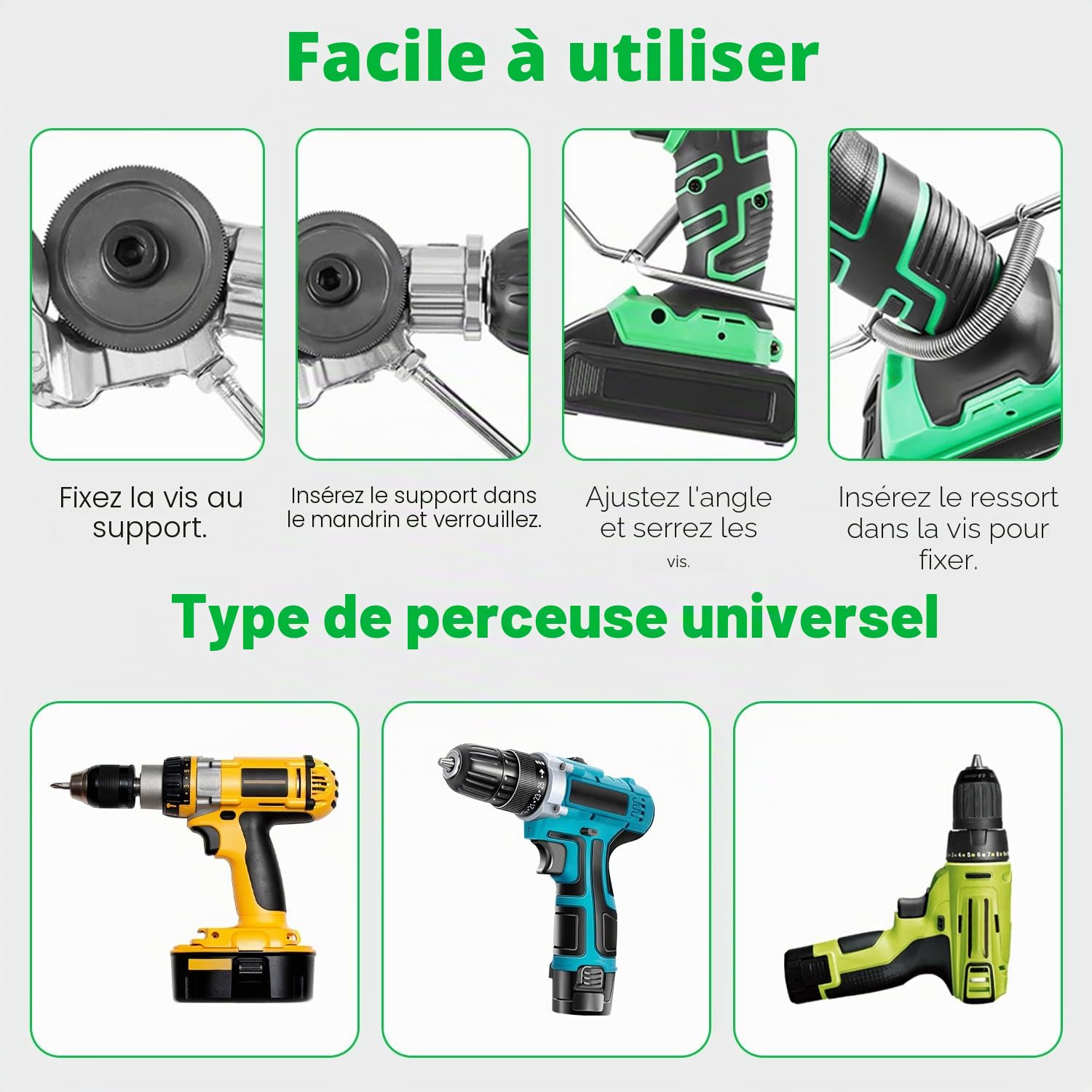 Grignoteuse de Tôle, Cisaille à Tôle Électrique Accessoire de Perceuse Grignoteuse en Métal Grignoteuse de Tôle pour couper des plaques de métal(perceuse non incluse)