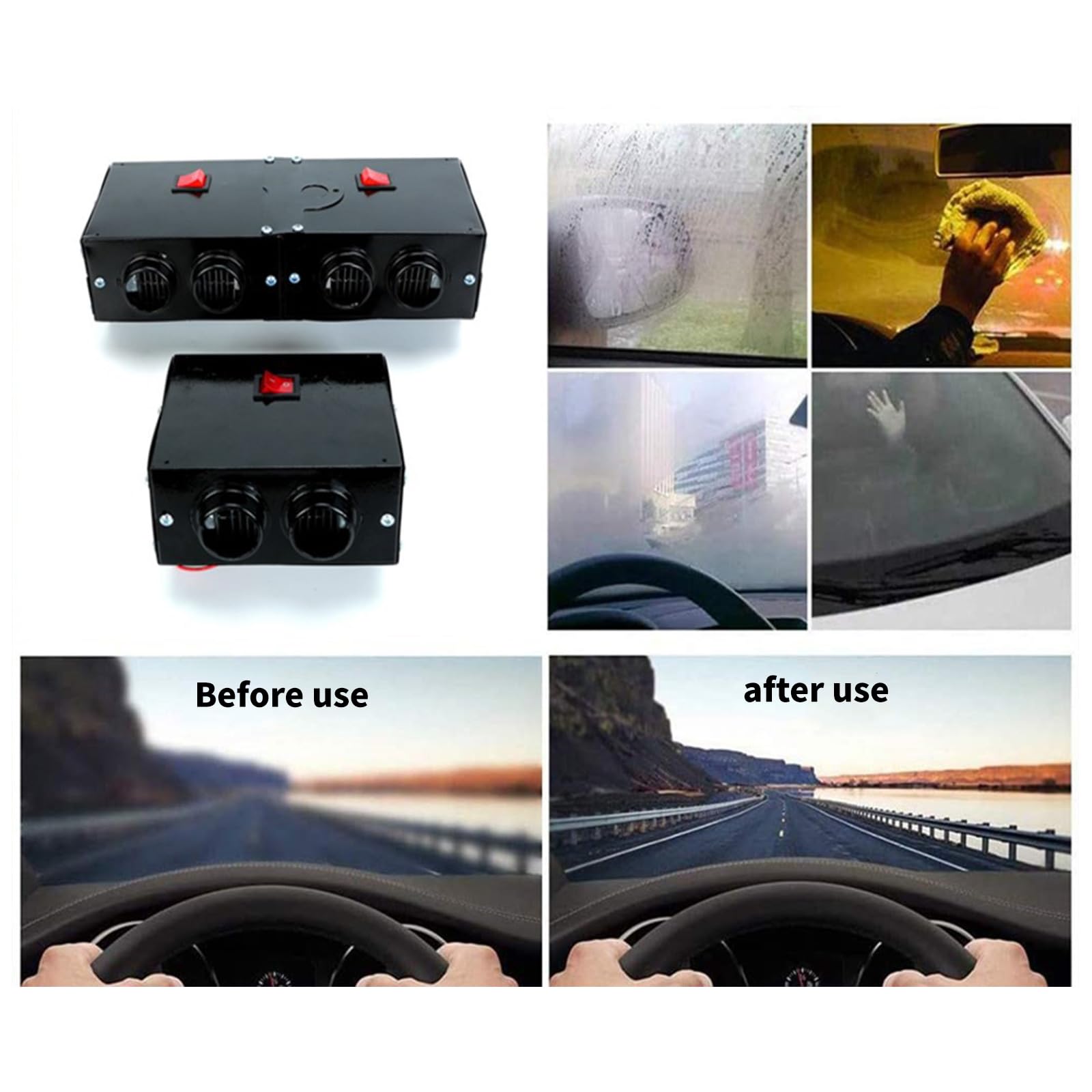 12 V/24 V auto sbrinatore sbrinatore 800 W riscaldamento asciugatrice auto riscaldatore elettrico ventola di riscaldamento parabrezza sbrinatore facile installazione bambino sicuro riscaldatore
