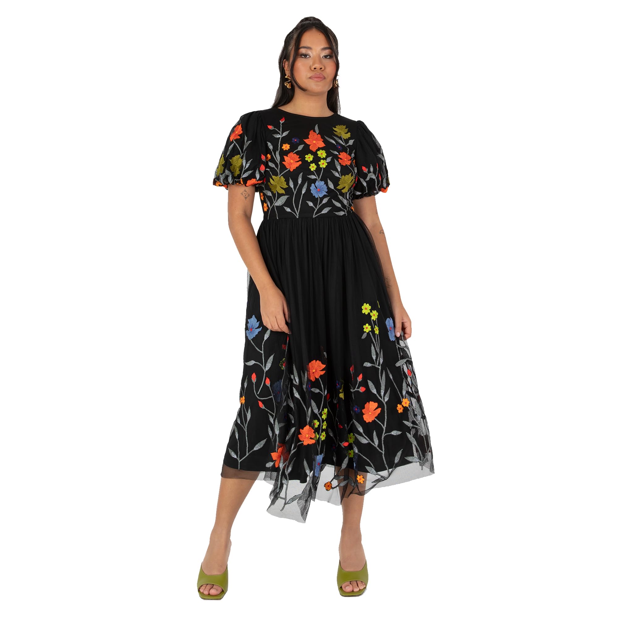 Maya Deluxe Womens De Floral Midi Black 14