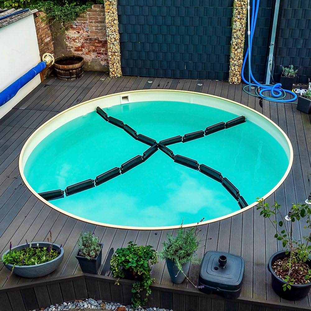 Pool Eisdruckpolster mit Sand beschwert Verbindungshaken Eisschutz Überwinterung Schwimmbecken Robust Winterfest (10 Stück)