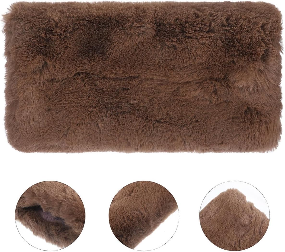 2 Pcs Women’s Winter Faux Fur Hand Muffs Soft Thick Plush Hand Warmers Portable Outdoor Set Light Brown Geometric Fox Pattern