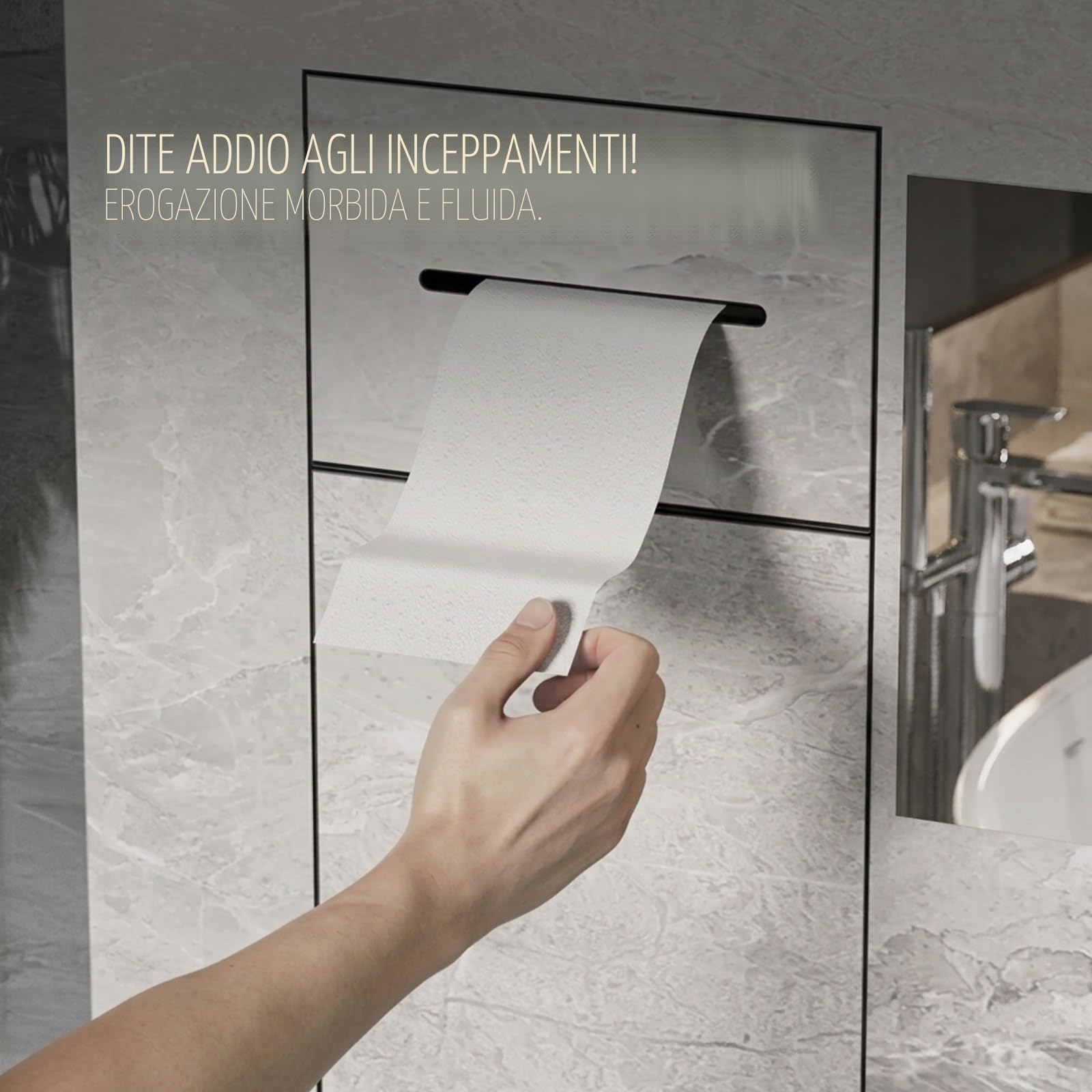 Nicchia porta carta igienica a incasso piastrellabile con cestino nascosto, in acciaio inox 304, per bagno, con contenitore 2 in 1 impermeabile