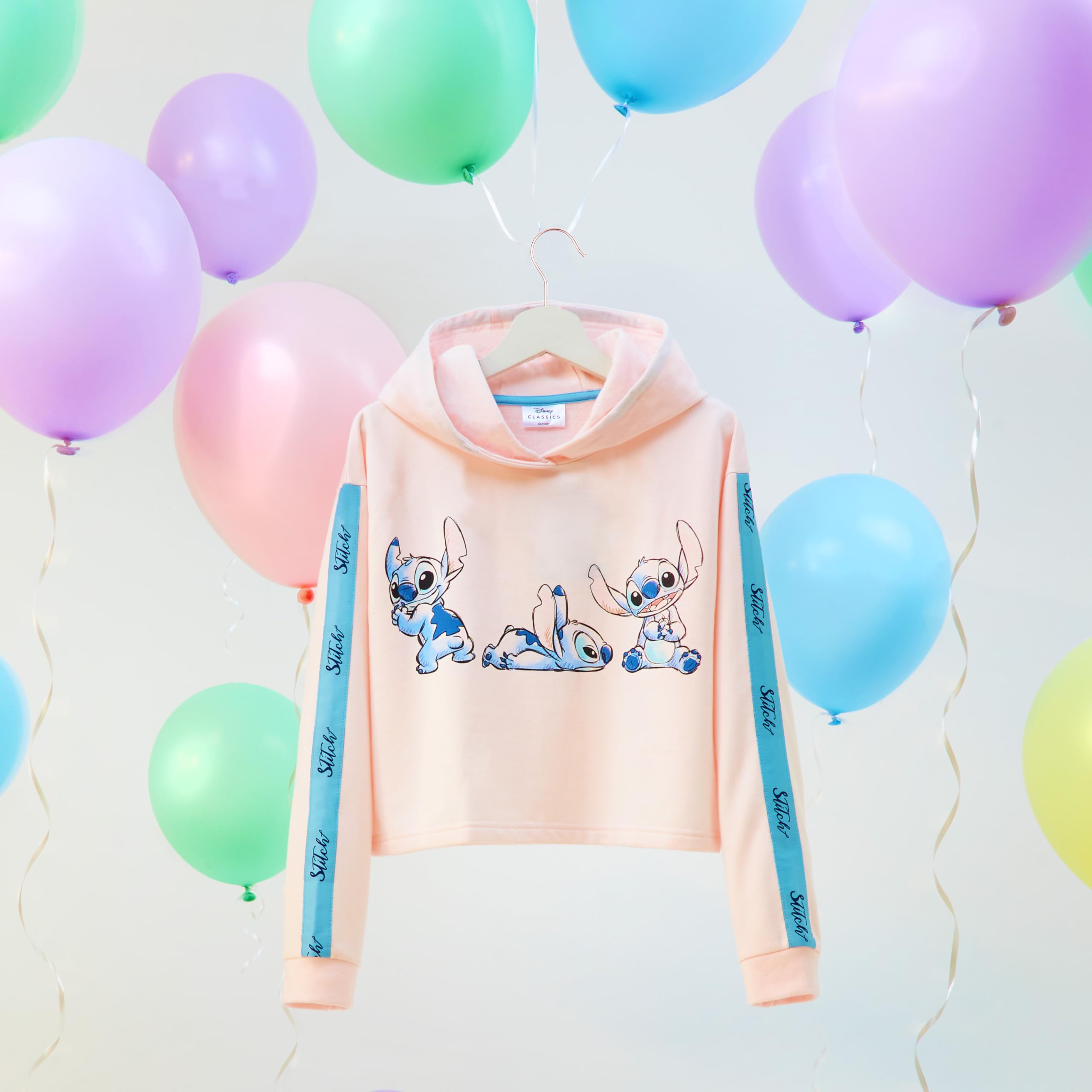 Disney Sudadera Niña Stitch Corta Crop Top Lilo y Stitch 7-14 años