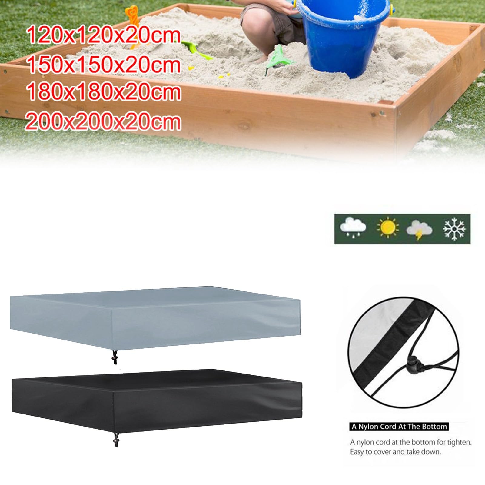 1 Szt Pokrowiec na Bunkier Pokrowiec na Piaskownicę Zadaszenie Piaskownicy Basenowej Rozkładany Pokrowiec na Piaskownicę Pokrowiec na Piaskownicę Pokrowiec 420D Oxford Cloth