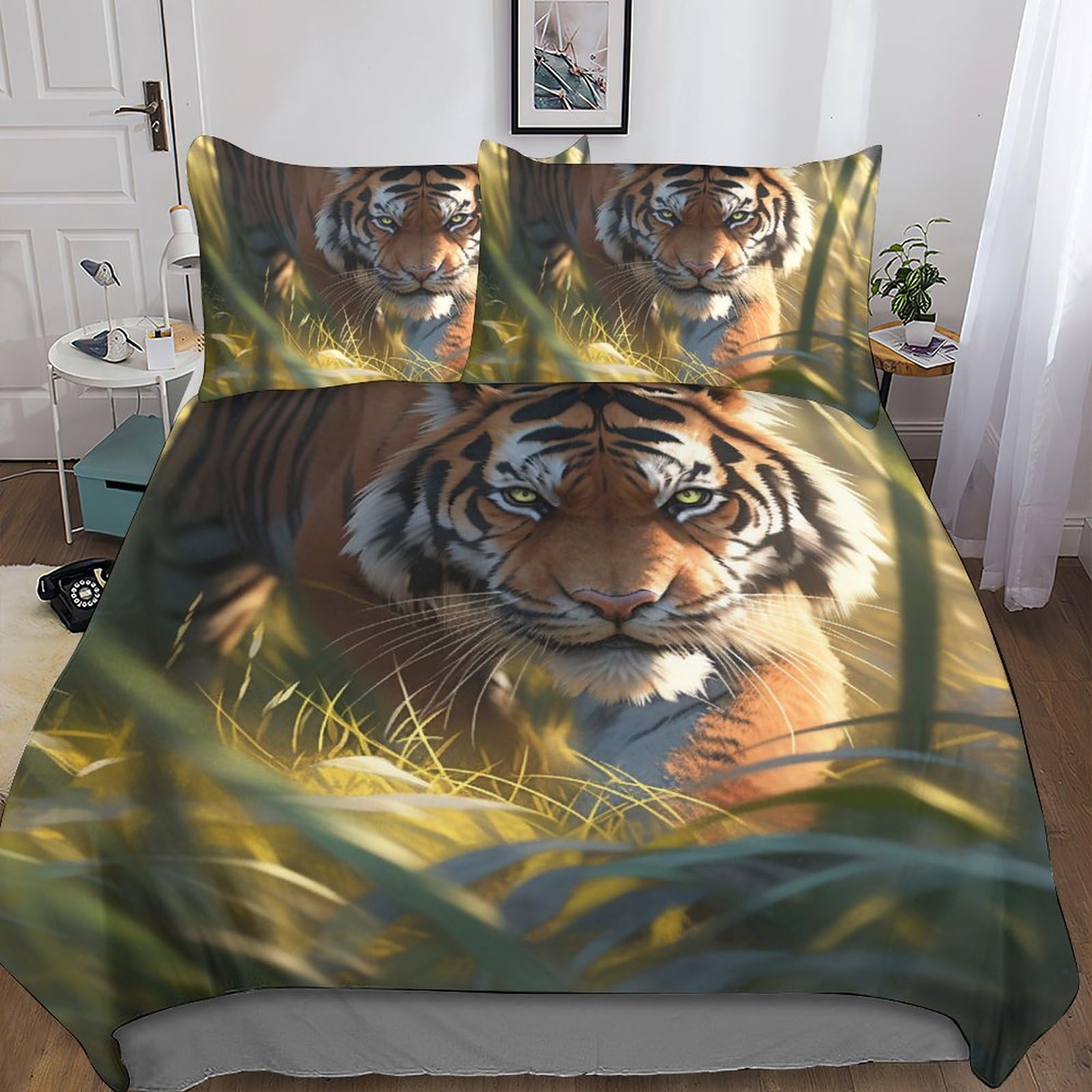 Ensemble de literie Tigers de 3 pièces avec couvre-lits 3D