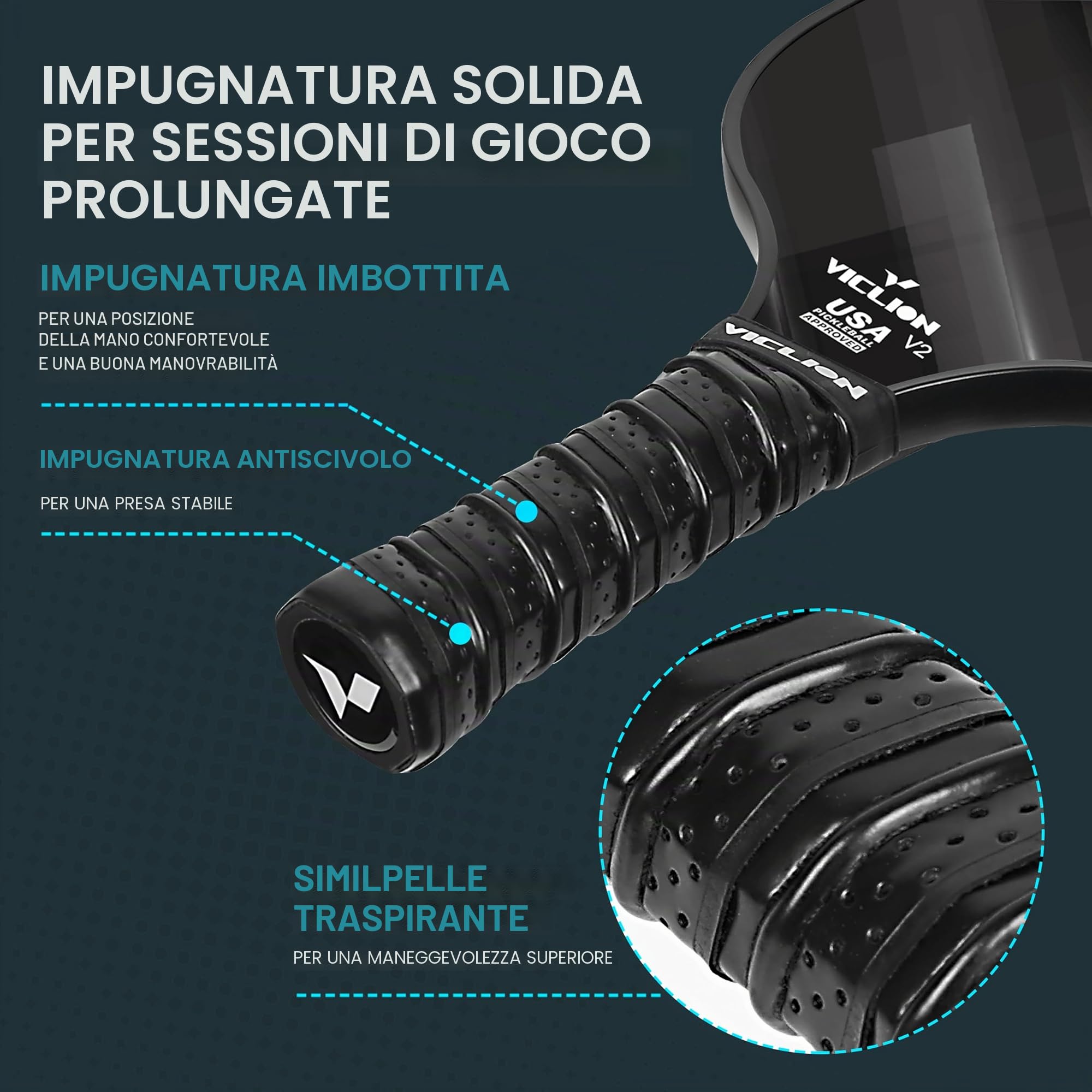 Pickleball Paddles, Set da 2 Racchette da Pickleball in Fibra di Carbonio Approvate da USAPA, con 4 Palline e 1 Borsa, Leggero per Principianti