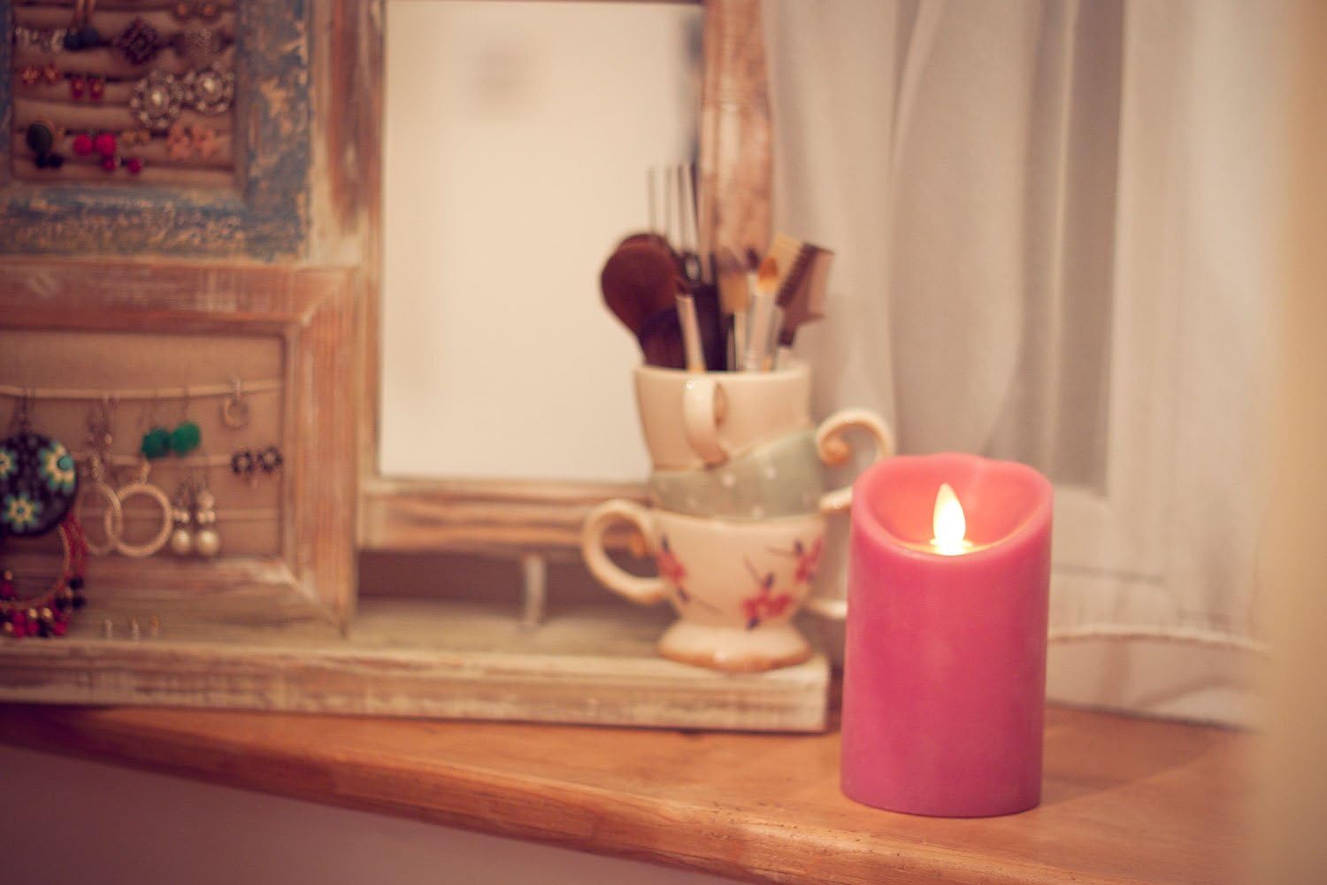 Black 9" Luminara Candles Flame effect, realistic, safe, alternative