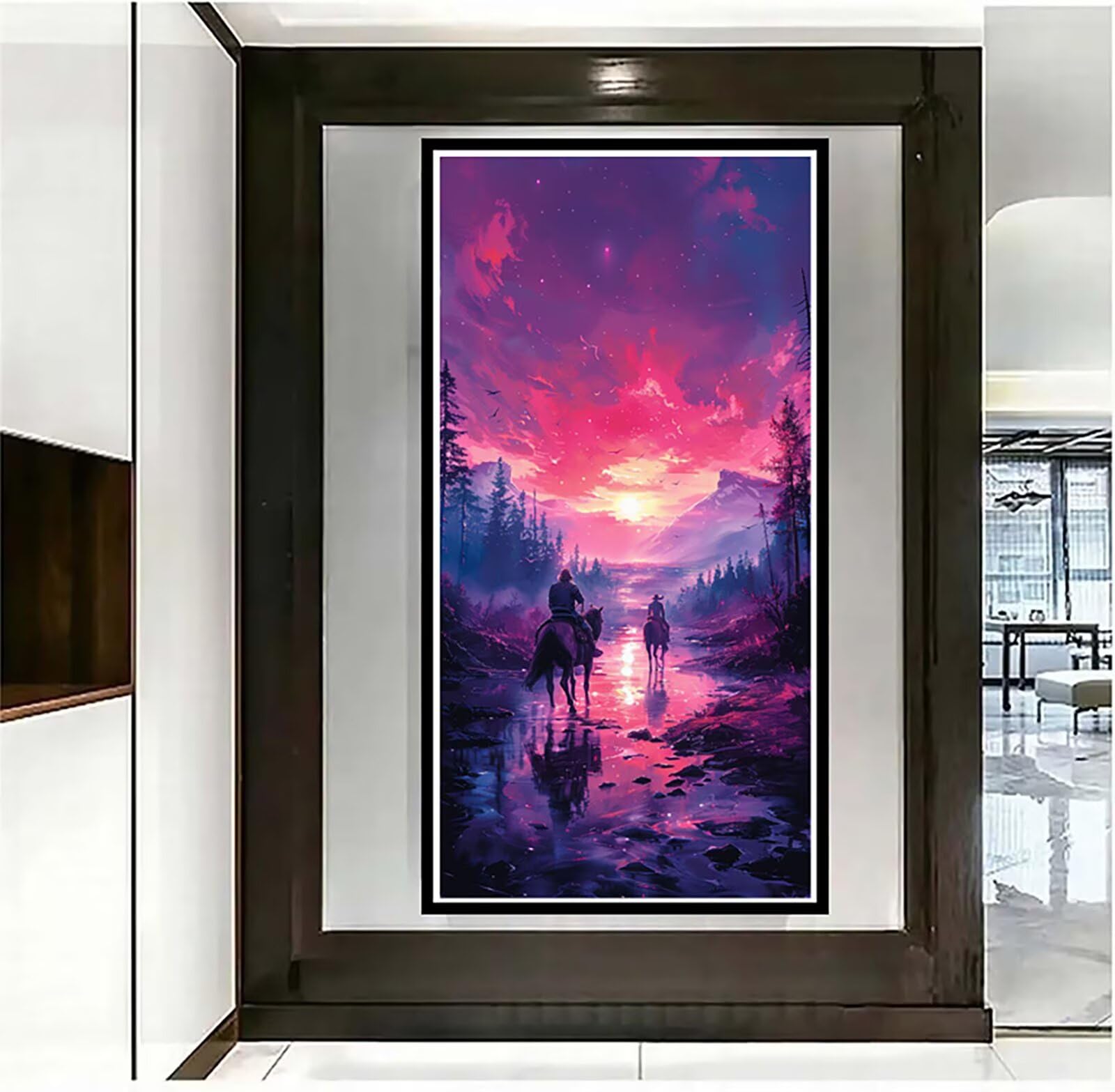 Dipingere con i Numeri Adulti Tramonto, Dipingere con i Numeri Cavallo, Fai da te Paint by Numbers per Principianti, Hobby Creativi Adulti, Painting by Numbers per Decorazioni Casa 100x200cm V-2653