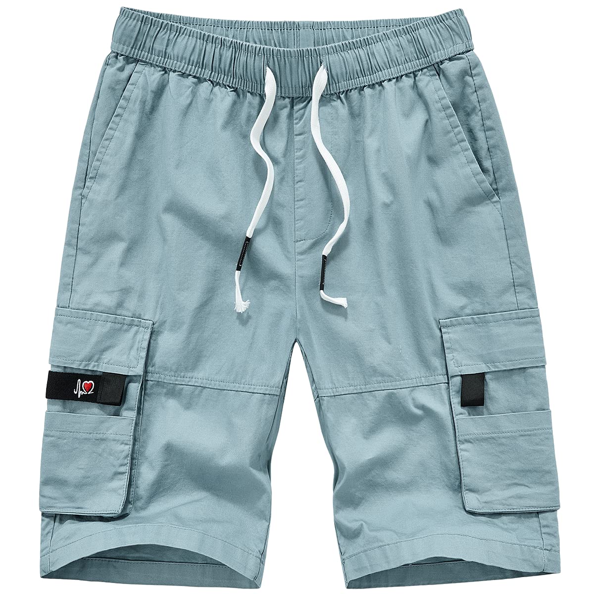 Msmsse Women's Casual Cargo Shorts Elastic Waist Drawstring Cotton Loose Fit Outdoor Multi Pockets