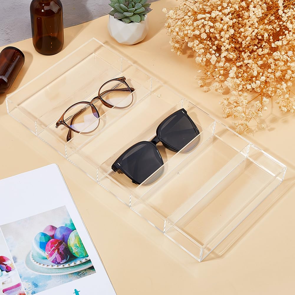 DICOSMETIC 6 Slot Klarer Sonnenbrillen Organizer Aus Acryl Brillenhalter Brillen Display Box Sonnenbrillenständer Stapelbarer Brillenständer Brillen Display Tablett Brillen Aufbewahrungsbox