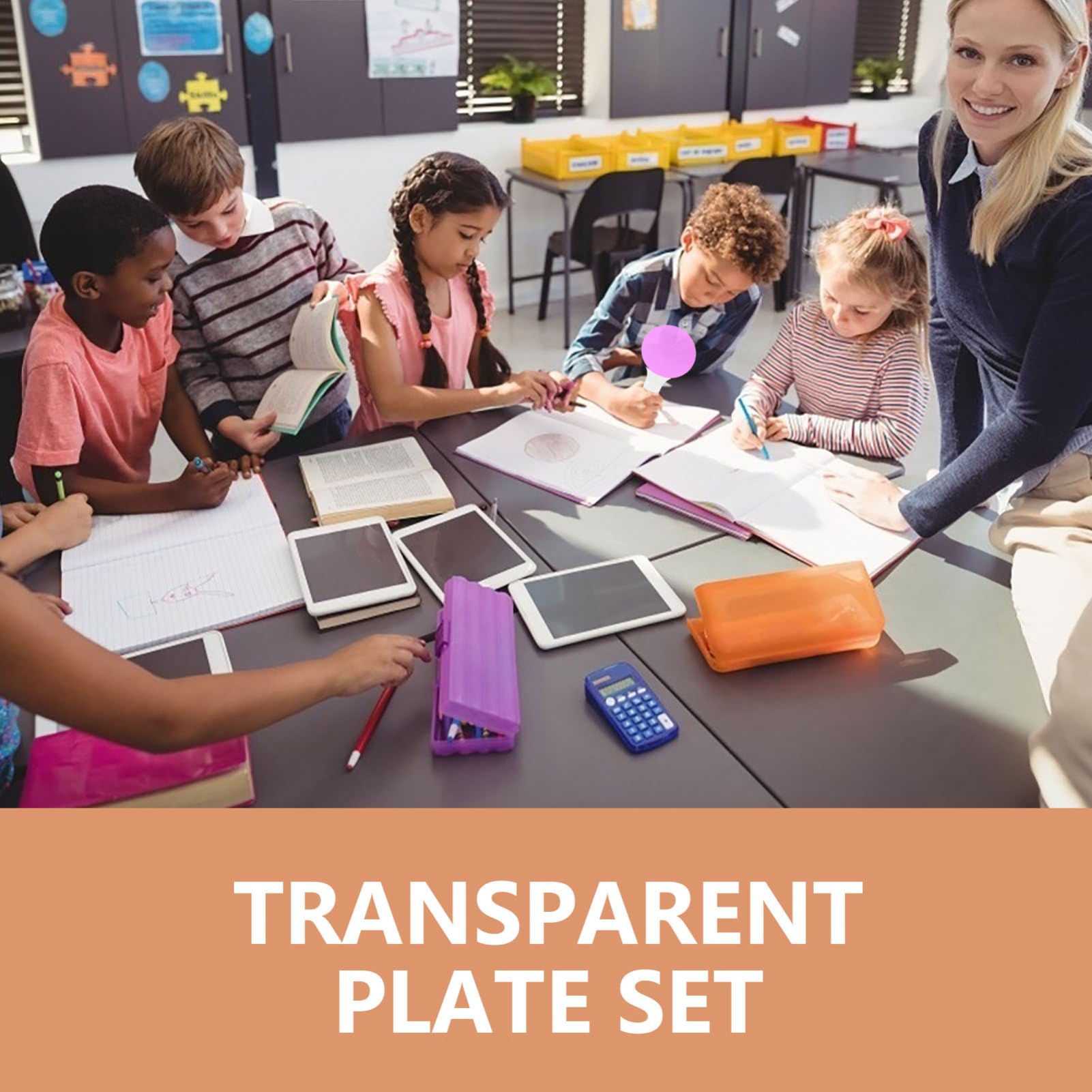 CAXUSD 5 Sheets Translucent Mixing Lenses Sheets Preschool Learning Tool Safe Material Physical Filter Boards