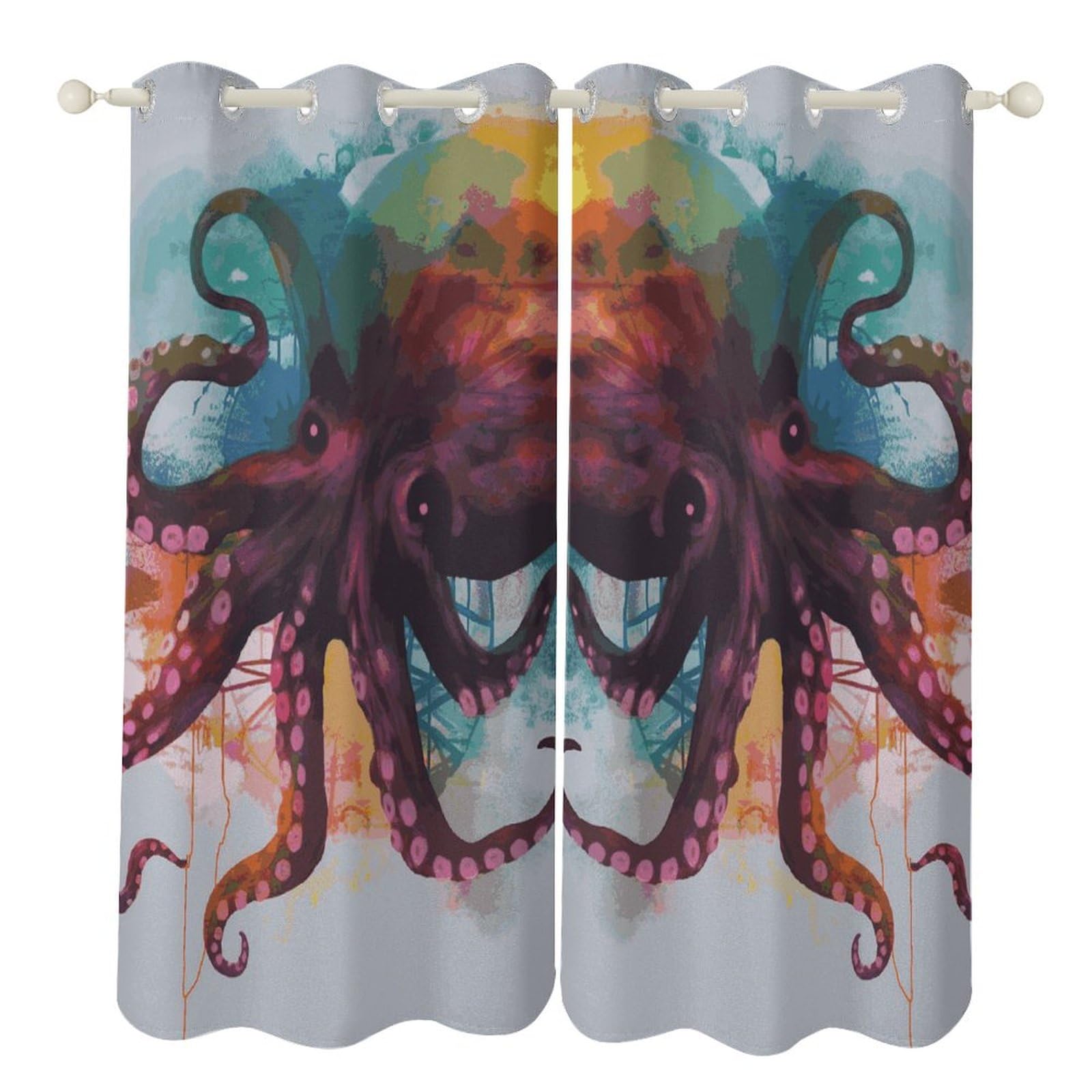 Rideaux occultants Octopus colorés pour salon et isolation thermique