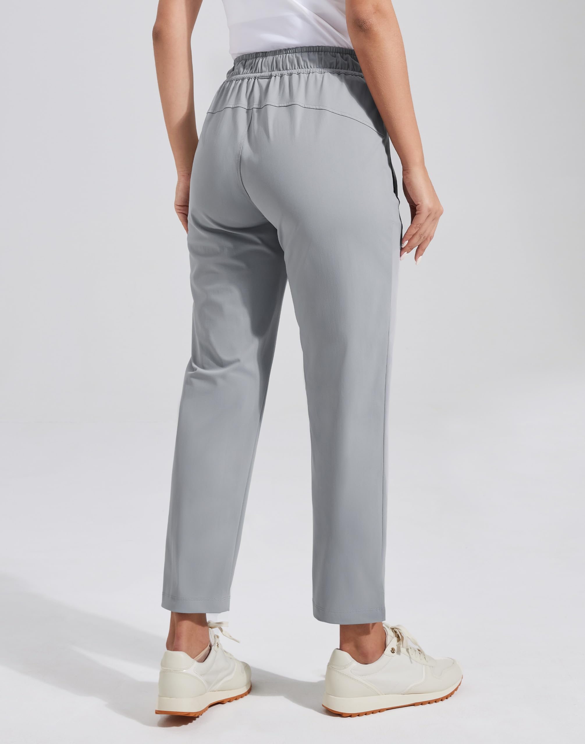 Pioneer Camp Damen Golfhosen 7/8 Lange mit Seitentaschen – Atmungsaktive Elastische Hose für Büro, Reisen & Sport – Elastischer Bund mit Zugschnur – Leichte & Formbeständige Hose