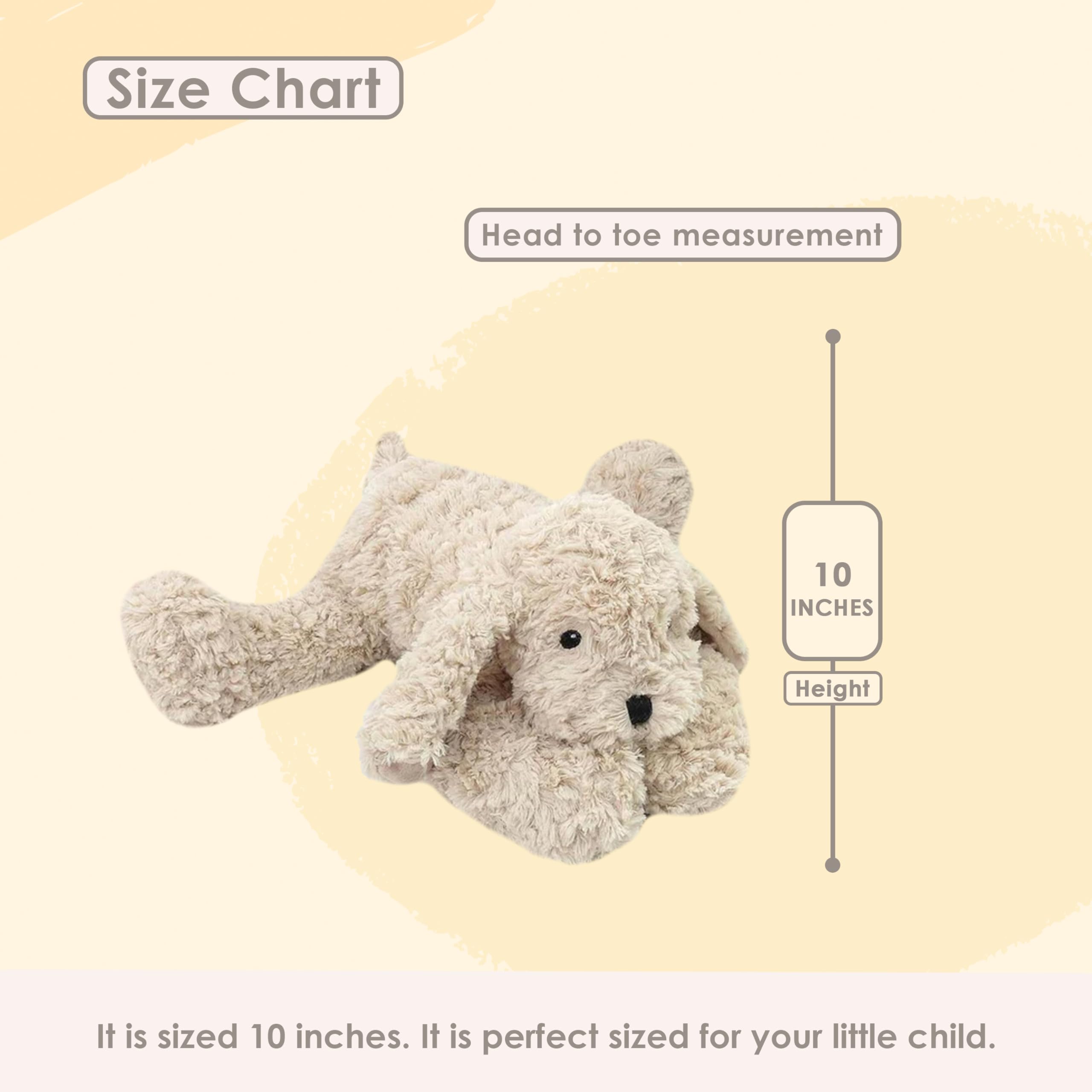 MON AMI Puddles Puppy 11-Inch Stuffed Dog Toy for Boys & Girls, Off-white, 12 Inches - Image 3
