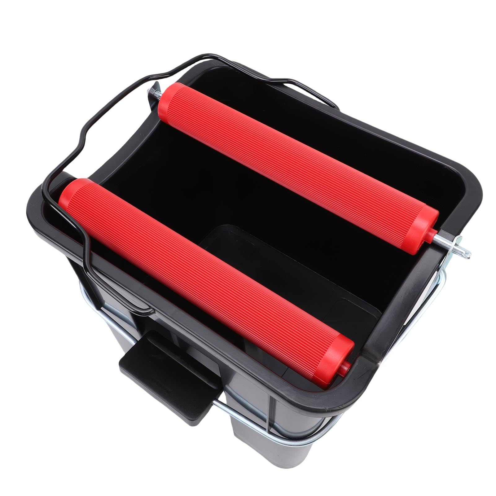 Generic de Cubo de Fregona Giratoria, Cubo de Limpieza de Suelo de 14L de Metal ABS Resistente con Pedal para Limpieza Marina y Doméstica