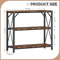 Vista 3 de Homeiju Console Table 31.5" Width, 3-Tier Entryway Table with Storage, Industrial Sofa Table with Open Shelves, Foyer Tables for Entryway, Hallway