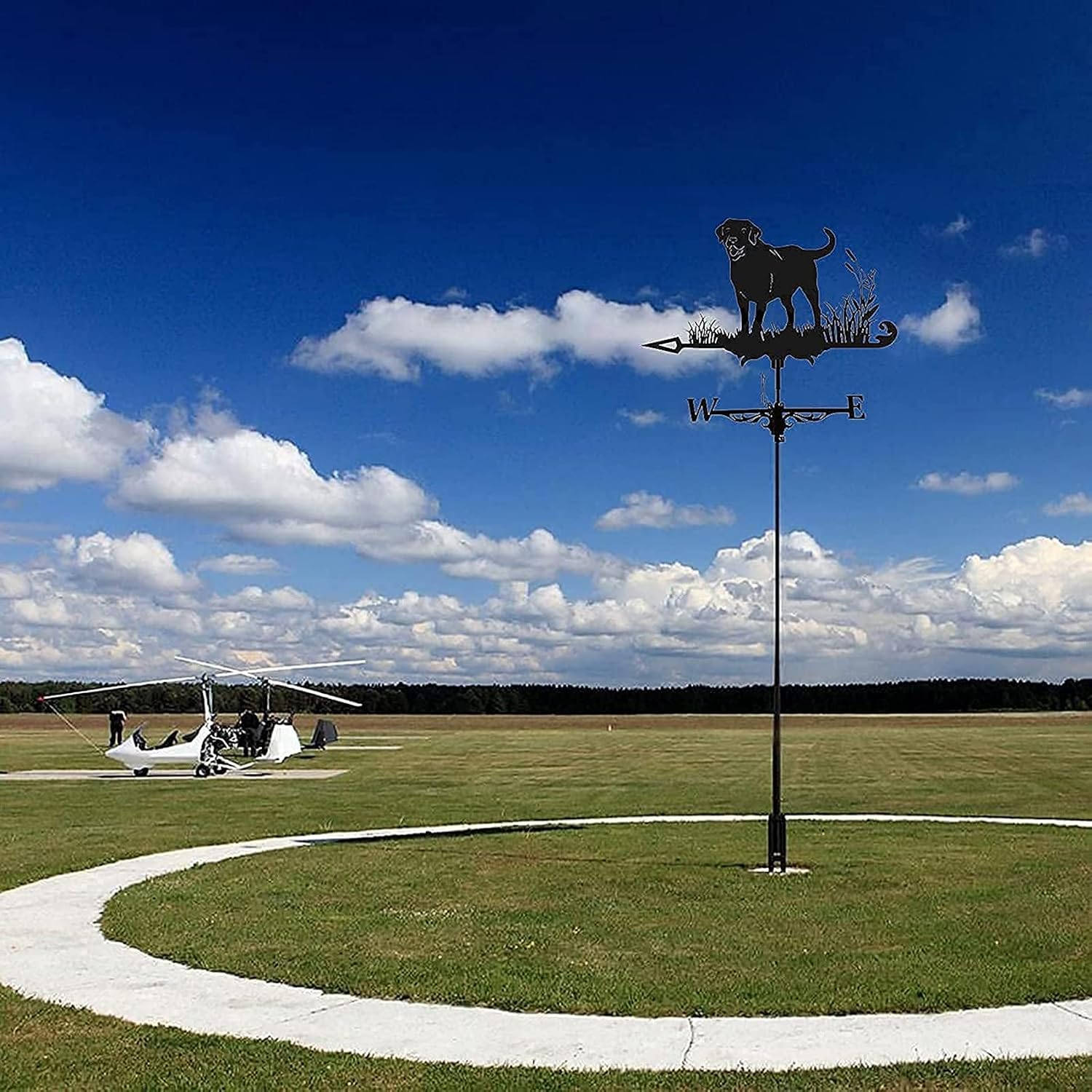 Metal Weathervane for Roof Mount Outdoor Farm Scene Garden Stake Weather Vane Wind Direction Indicator with Anti Rust Coating Measuring Tool Easy Use C 35x50cm (C 35x50cm) (A 35x50cm) image 4