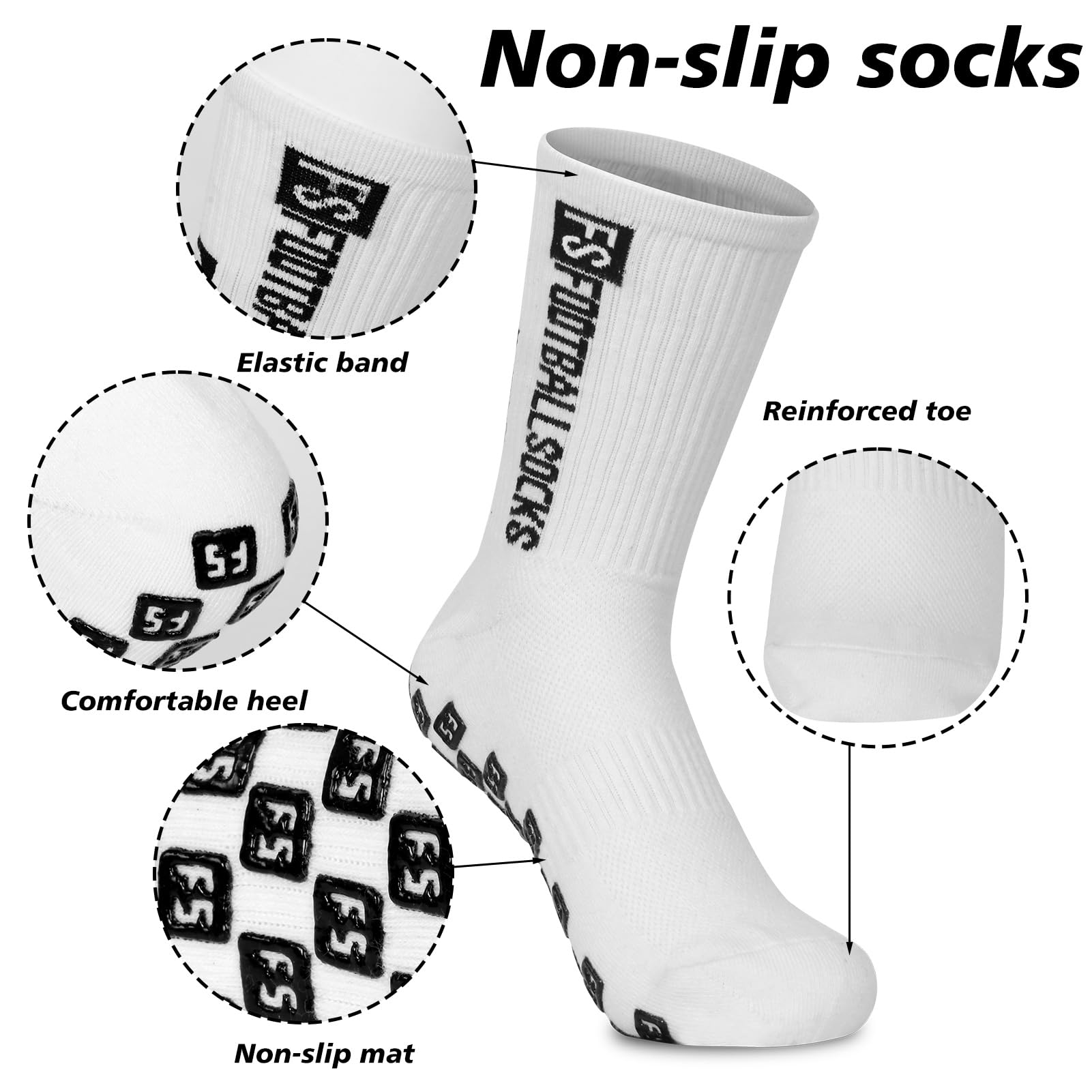 Fußball Socken für Kinder Sportsocken Anti Rutsch Grip Socken Fussball 31-39 Rutschfeste Fußballsocken Fußball Zubehör Football Socks für Fussball Basketball Laufen