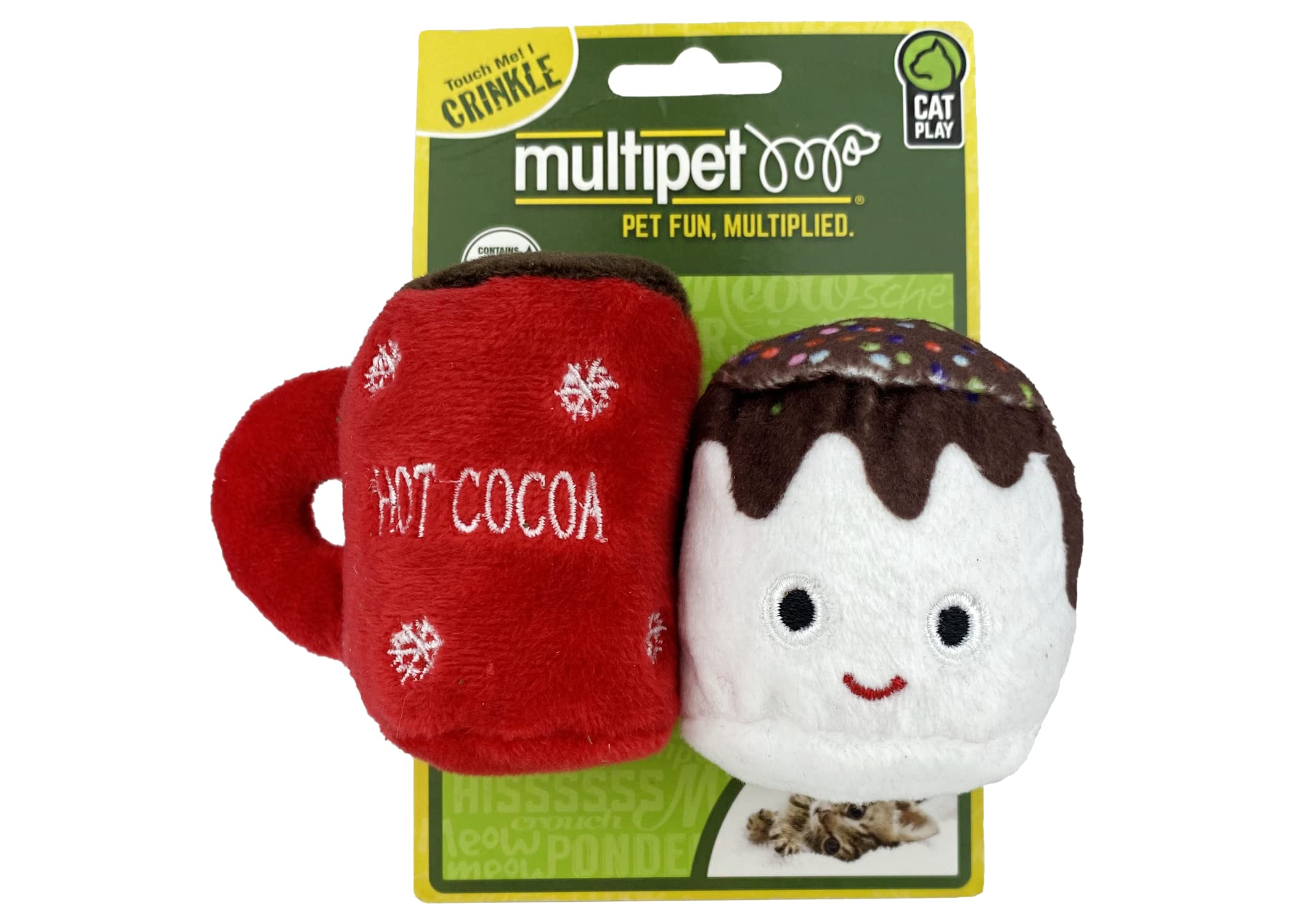 Amazon.com: Multipet Hot Cocoa with Marshmallow Cat Toy, 3 Inches