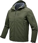 JHMORP Men's Spring Fall Jackets Waterproof Lightweight Full Zip Hiking Work Softshell Fleece Jacket Coat