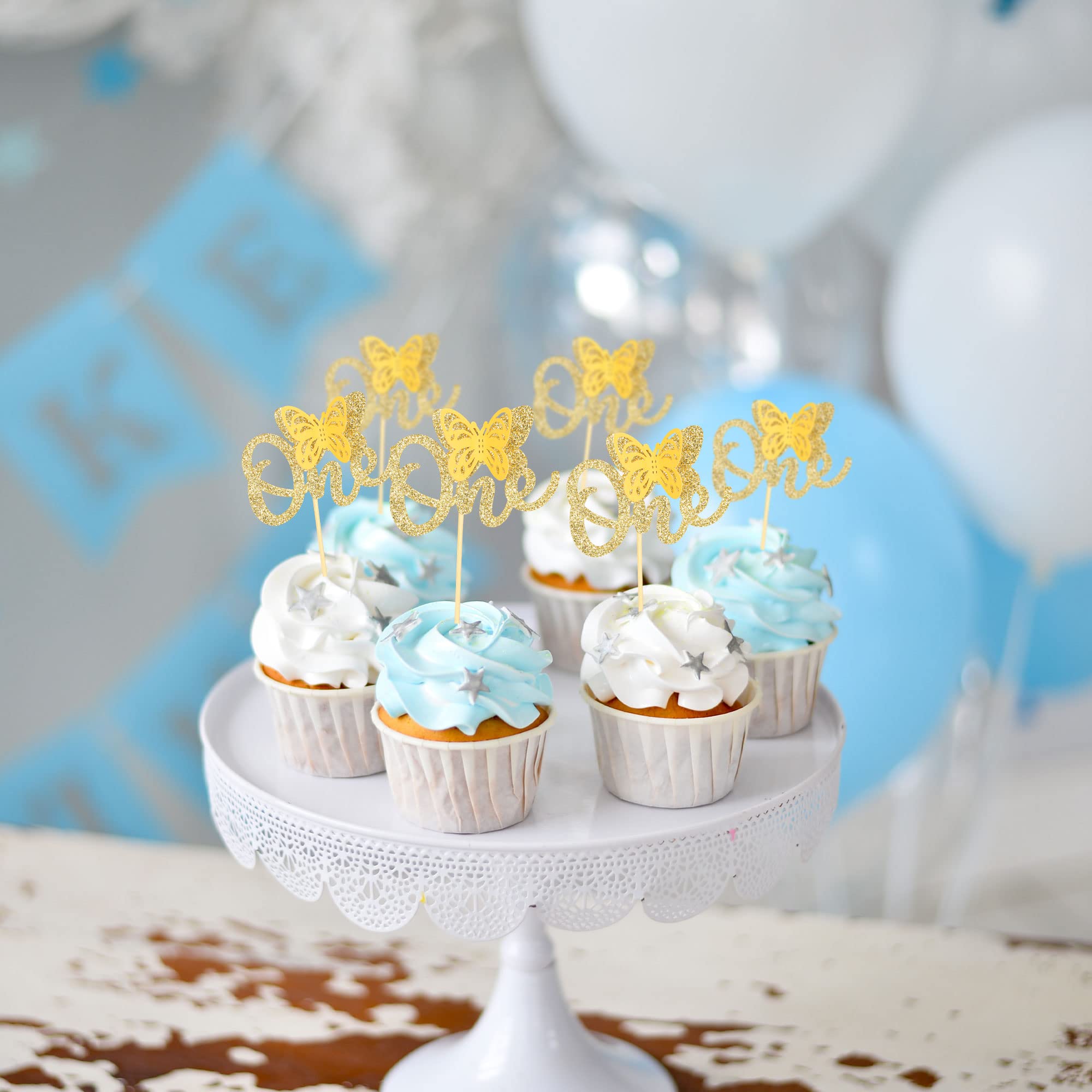 Toppers per cupcake con fiori rosa 8 pezzi/ Festa di compleanno con tè/ Festa nu
