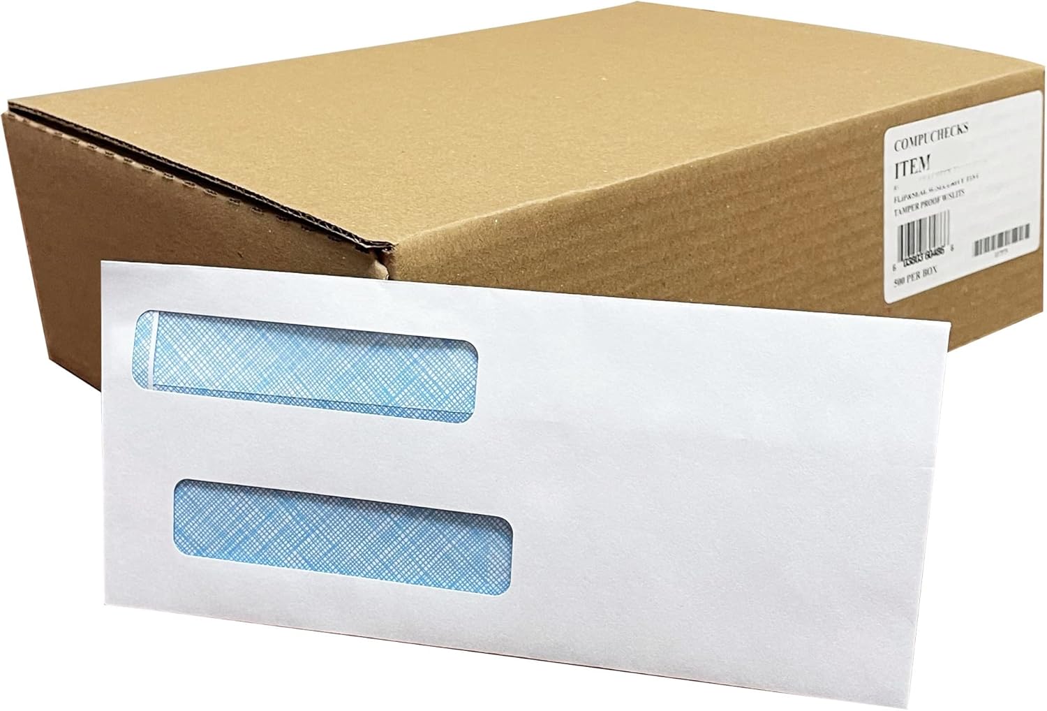 Compuchecks 500 No. 8 Double Window Security Envelopes for