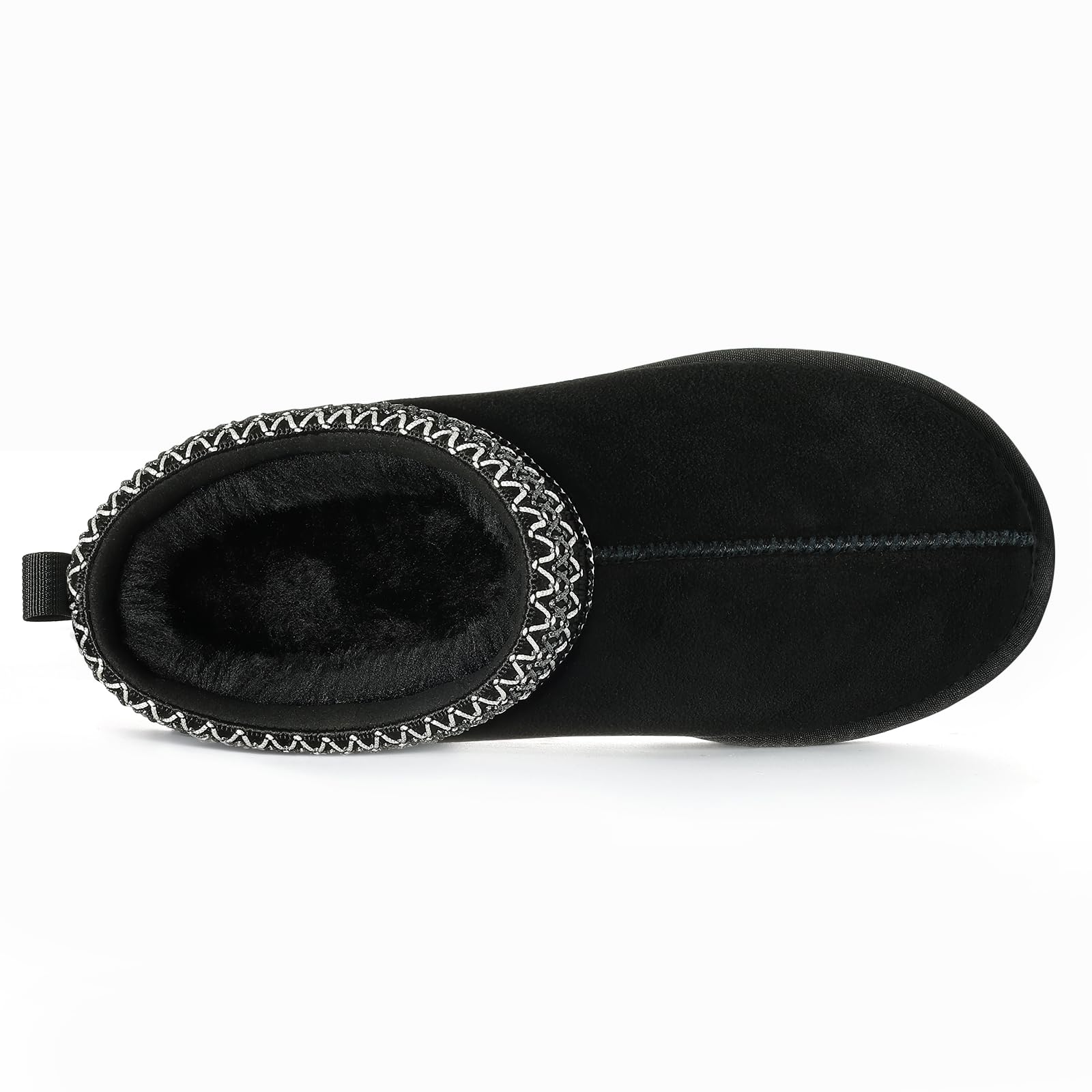 Litfun Pantuflas peludas para mujer, de gamuza auténtica, esponjosas, para invierno, acogedoras, peludas, cálidas, para interiores y exteriores