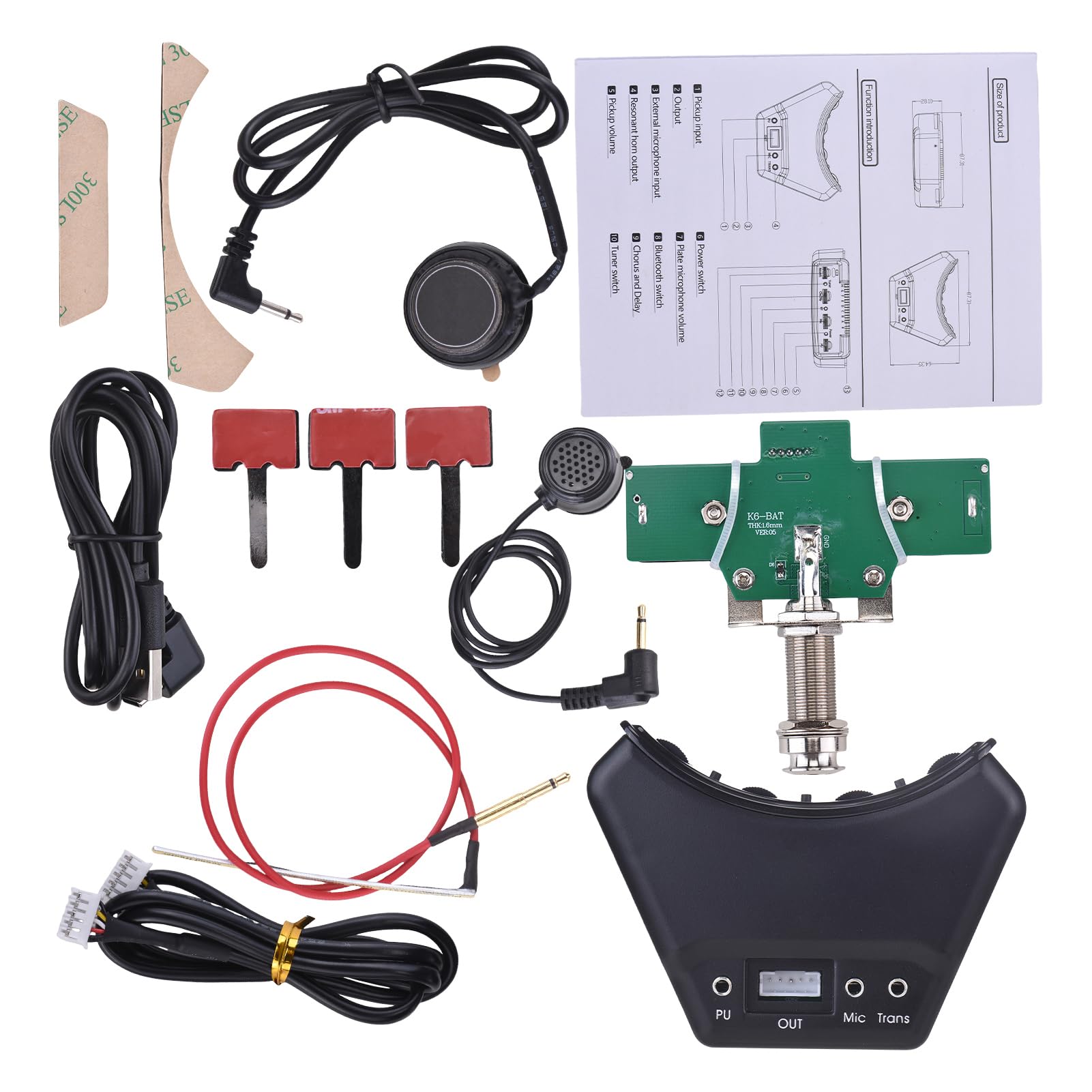 Generic Pickup per Chitarra in Legno con qualità del Suono Migliorata per Chitarristi Acustici in Legno, Batteria a Lunga Durata, Accessori per Strumenti Musicali