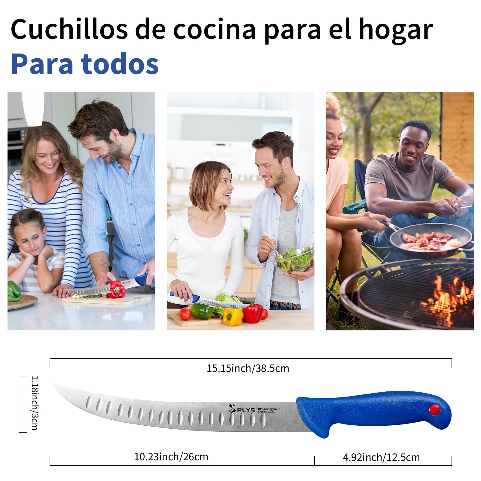 Cuchillo Jamonero Profesional 26cm Acero Inoxidable Cuchillo Carnicero Deshuesador