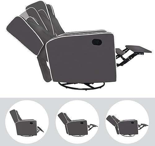 Miniatura 8 de Naomi Home Odelia - Sillón reclinable, mecedora, deslizador, giratorio Gris,Blanco brillante,Gris,claro,Moca