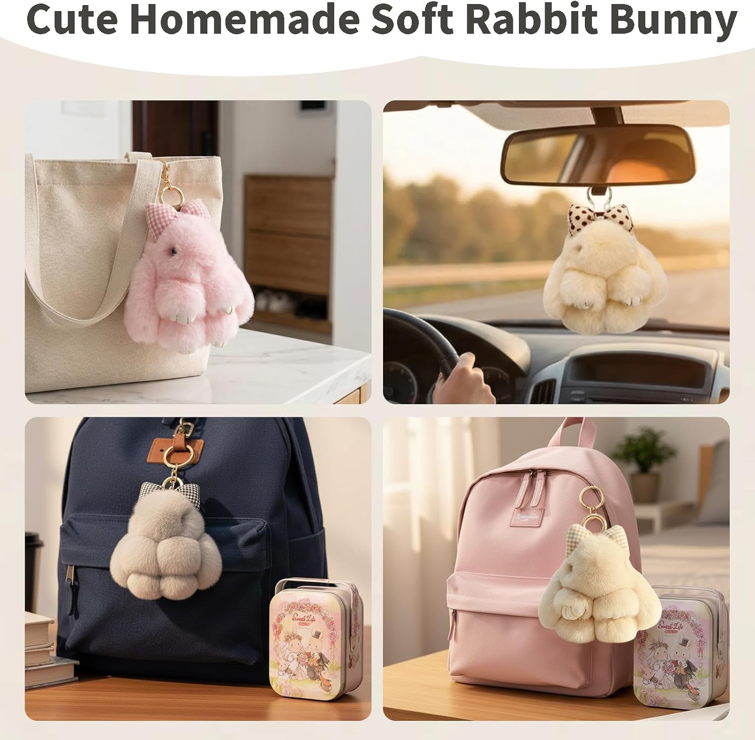 Bunny Lulu Plush Keychain,Includes Matching Tin, Charming Rabbit Design,Perfect for party gifts,Valentine's Day