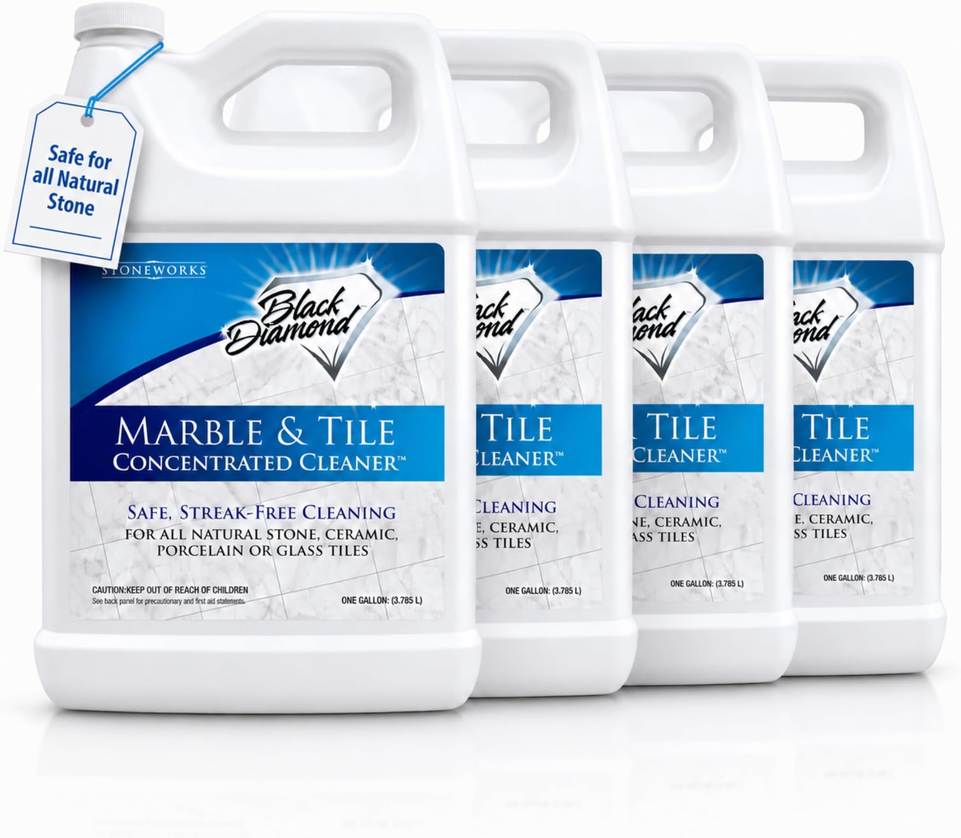 Black Diamond Stoneworks Marble & Tile Floor Cleaner Concentrate, 4-Gallons | pH Neutral, Streak-Free & No-Rinse Formula, For Granite, Travertine, Limestone, Slate, Ceramic & Porcelain Floors