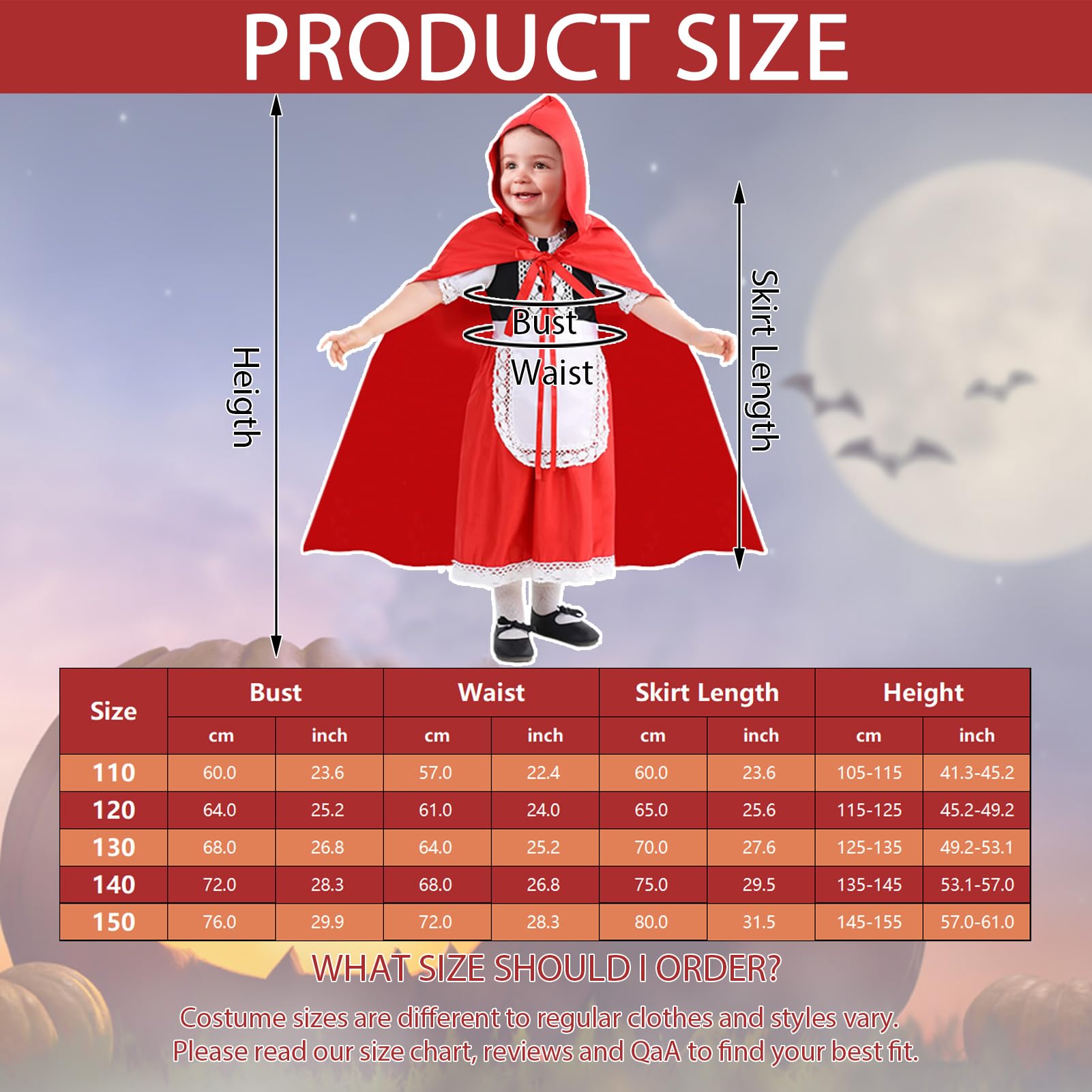 Moerstar World Book Day Costumes for Kids Girls Red Cape with Hood Set including Dress and Red Bow Headband - Image 4