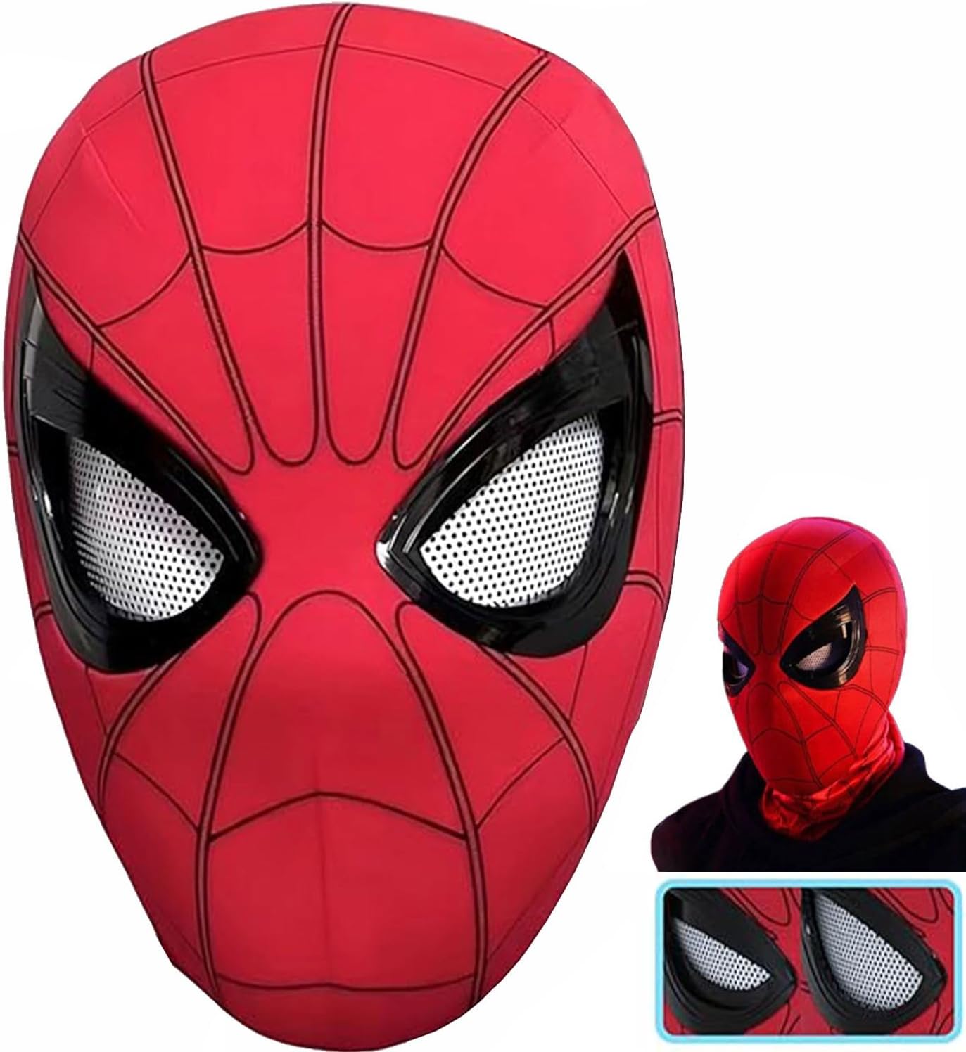 Halloween Hero Mask with Moving Eyes, Realistic Role Play Mask Costume for Cosplay, Birthdays Gift for Big Kids/Adults