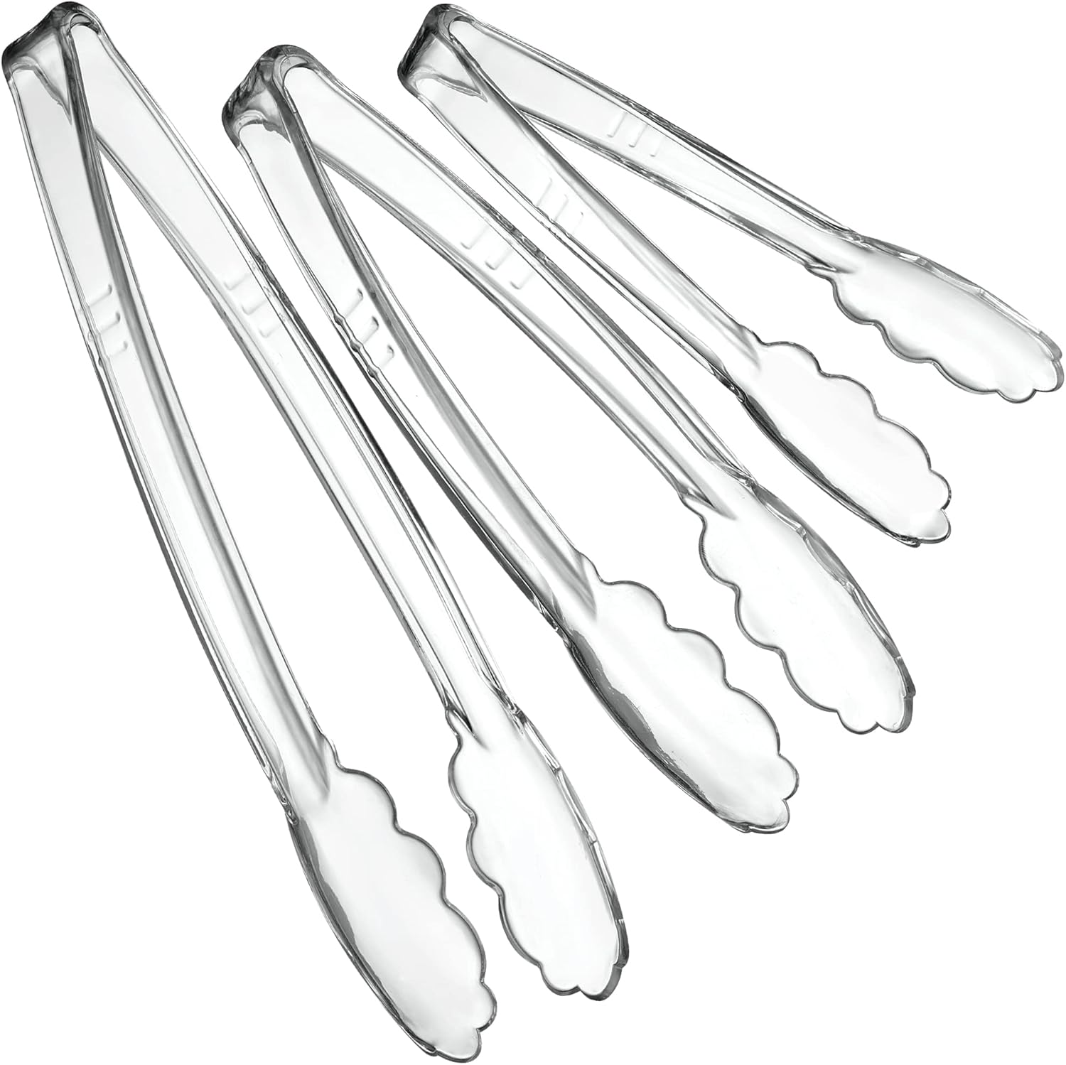 [Clear Tongs Combo Set] Plasticpro 4 of each 7.5'', 9'', 12