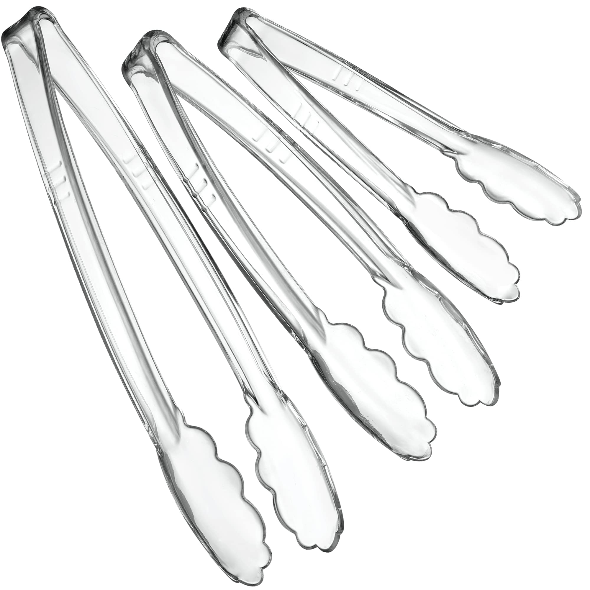 Clear Serving Tongs - Pack of 12 -8 Clear Serving Tongs - Pack of 12 -8