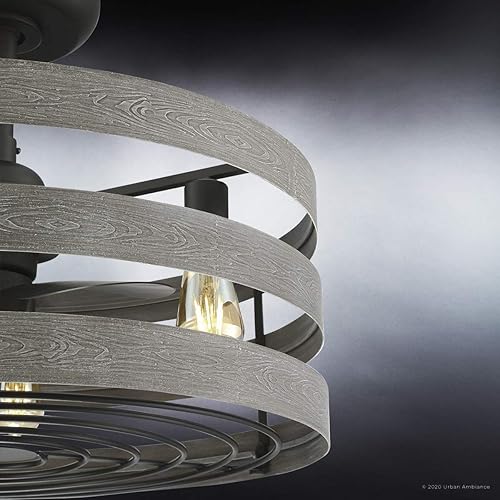 Miniatura 8 de Urban Ambiance Ventilador de techo de interior moderno de lujo, tamaño pequeño: 18.1 pulgadas de alto x 23.5 pulgadas de ancho, con elementos de