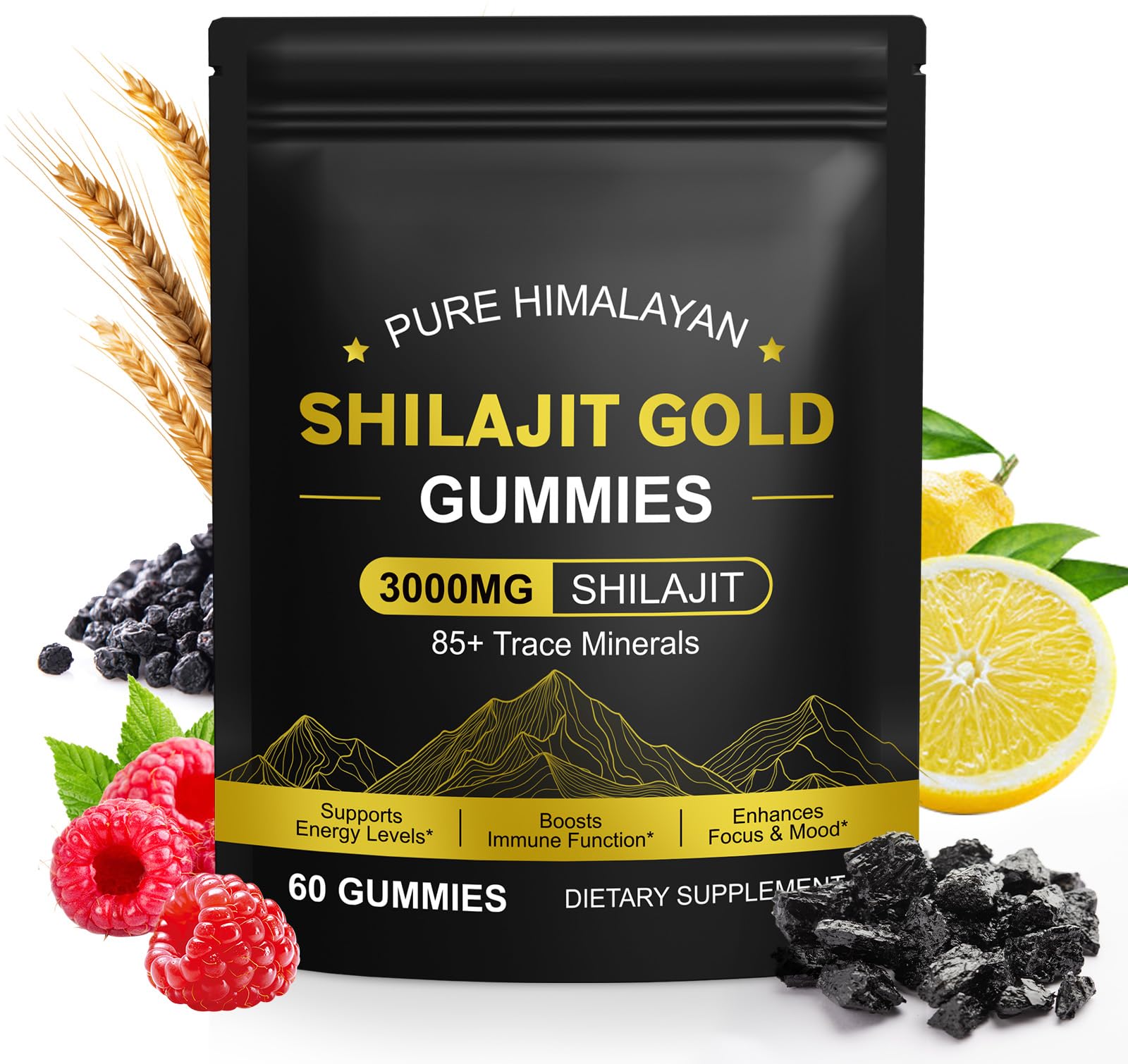 O.SECERT Gomas de Shilajit com Ashwagandha e Gokshura, 60 gomas