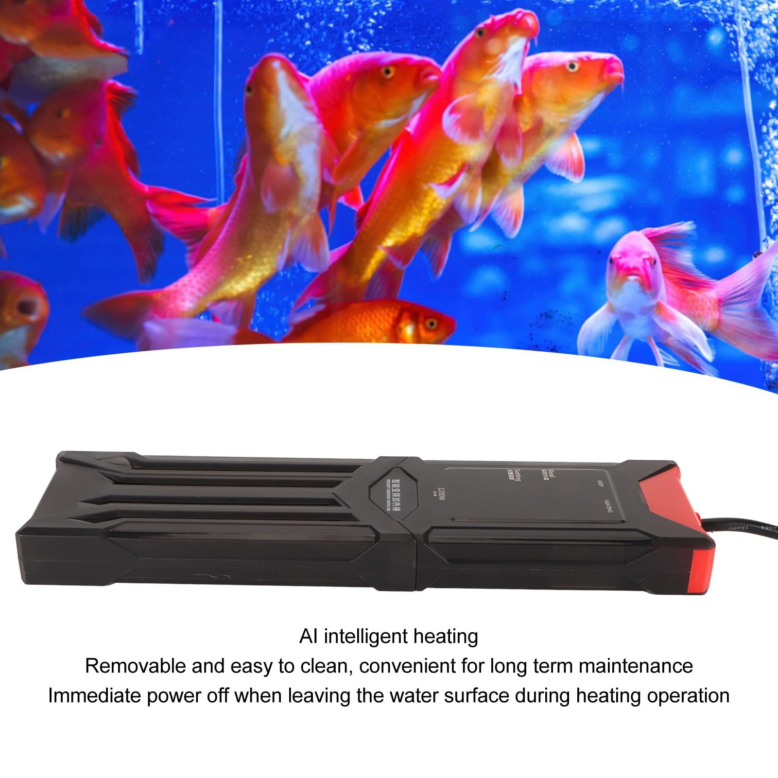 Naroote Aquariumheizung, Intelligente Frequenzumwandlung Schneller Heizheizung Warmwasserbereiter für Aquarium Leicht zu Reinigen für Aquarium (EU -Stecker 220 V)