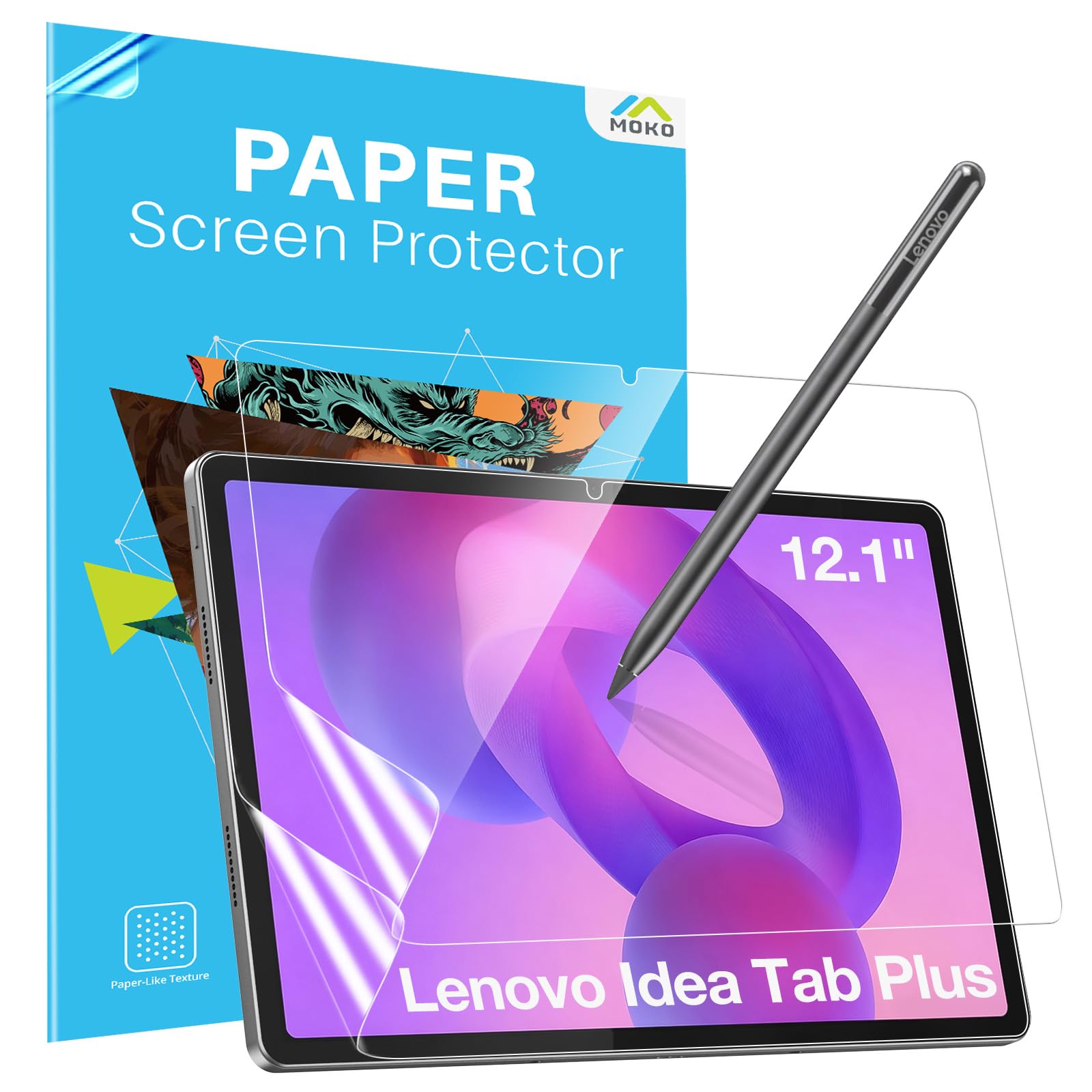 MoKo Pellicola Prottetiva per Lenovo Idea Tab Plus 12,1″ 2025/K12, 2 Pezzi